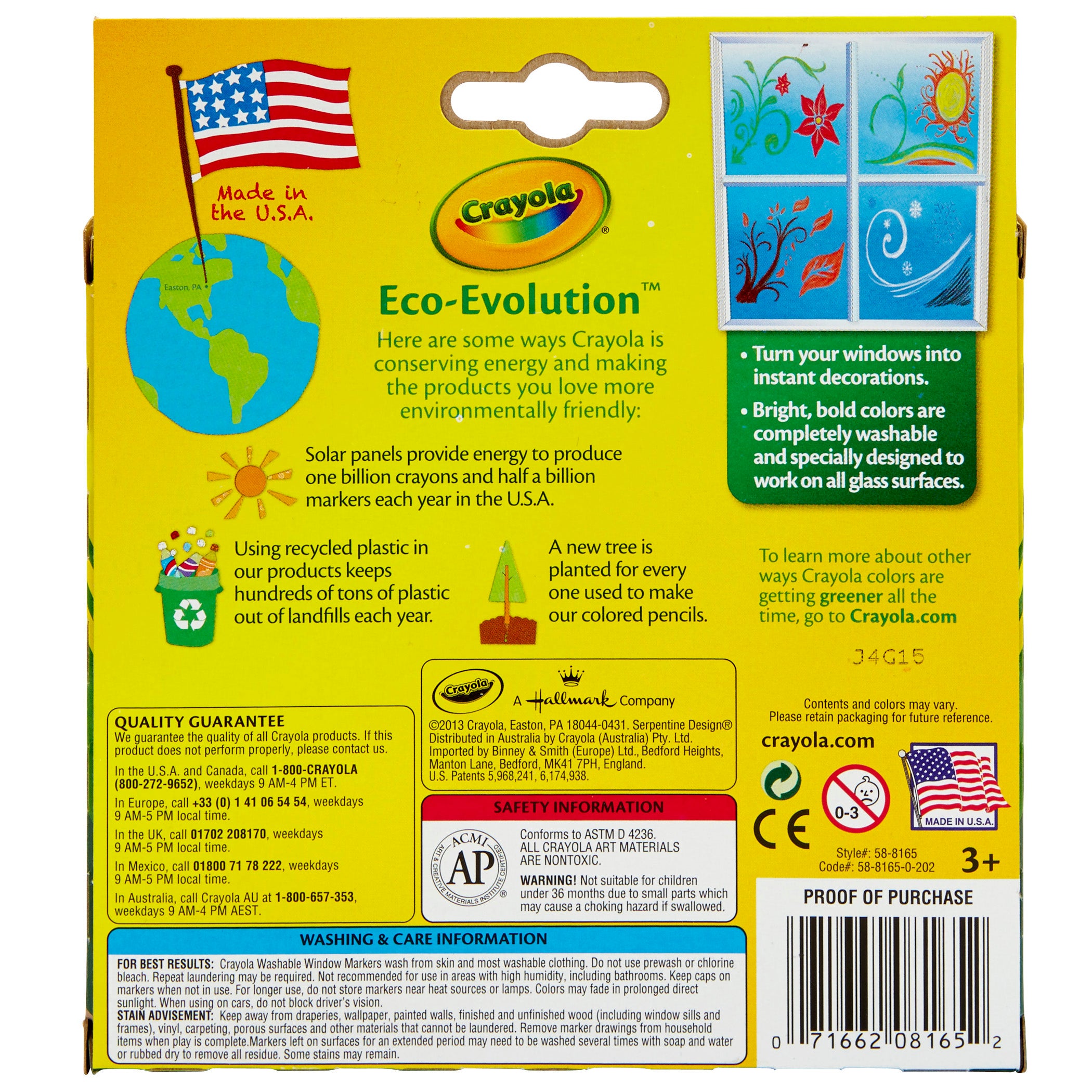 Washable Window Markers, 8 Per Box, 3 Boxes