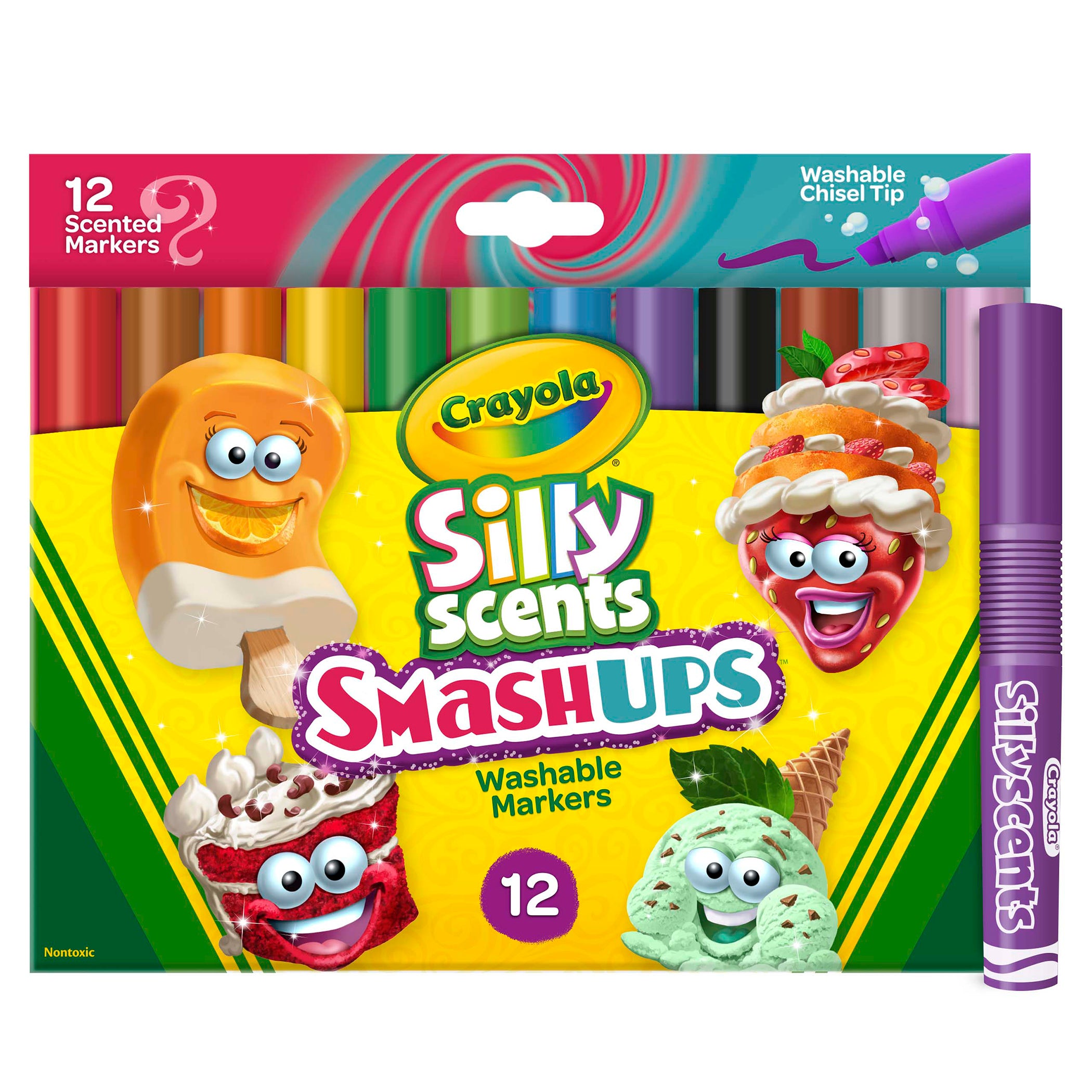 Wedge Tip Silly Scents™ Smash Ups Markers, 12 Per Pack, 3 Packs