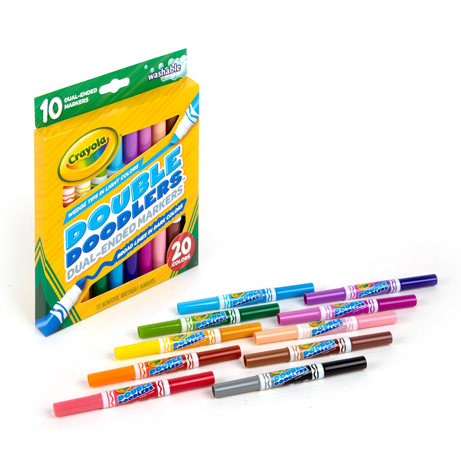 Dual-Ended Washable Double Doodlers Markers, 10 Per Pack, 3 Packs