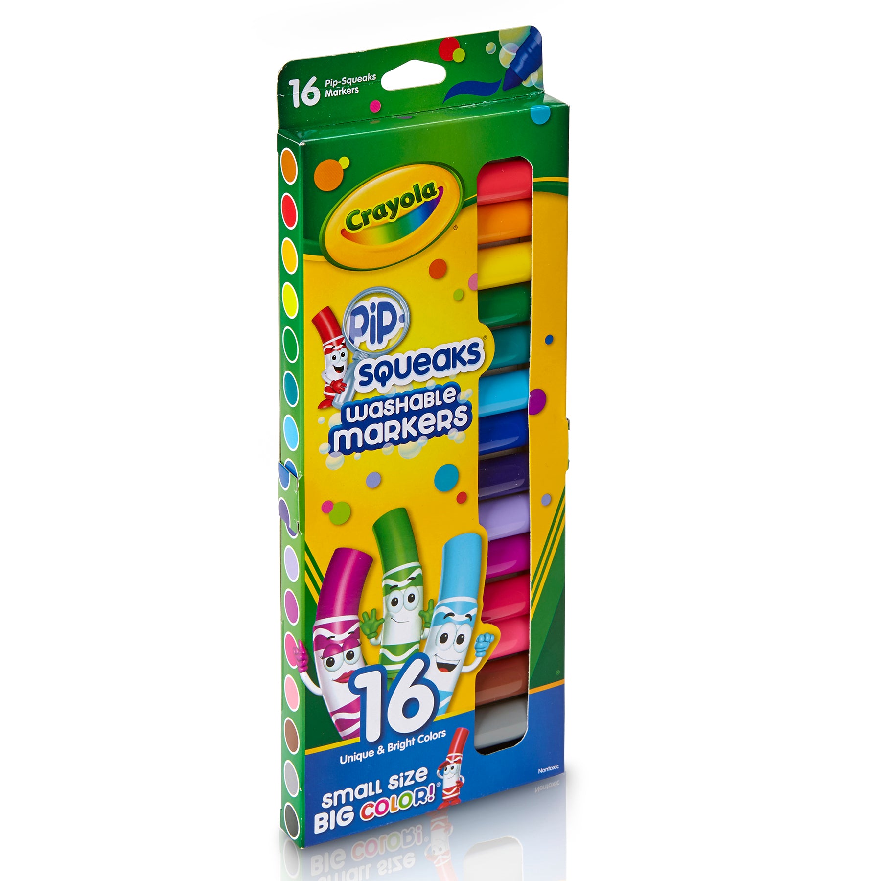 Pip Squeaks Washable Markers, Conical Tip, 16 Per Box, 3 Boxes