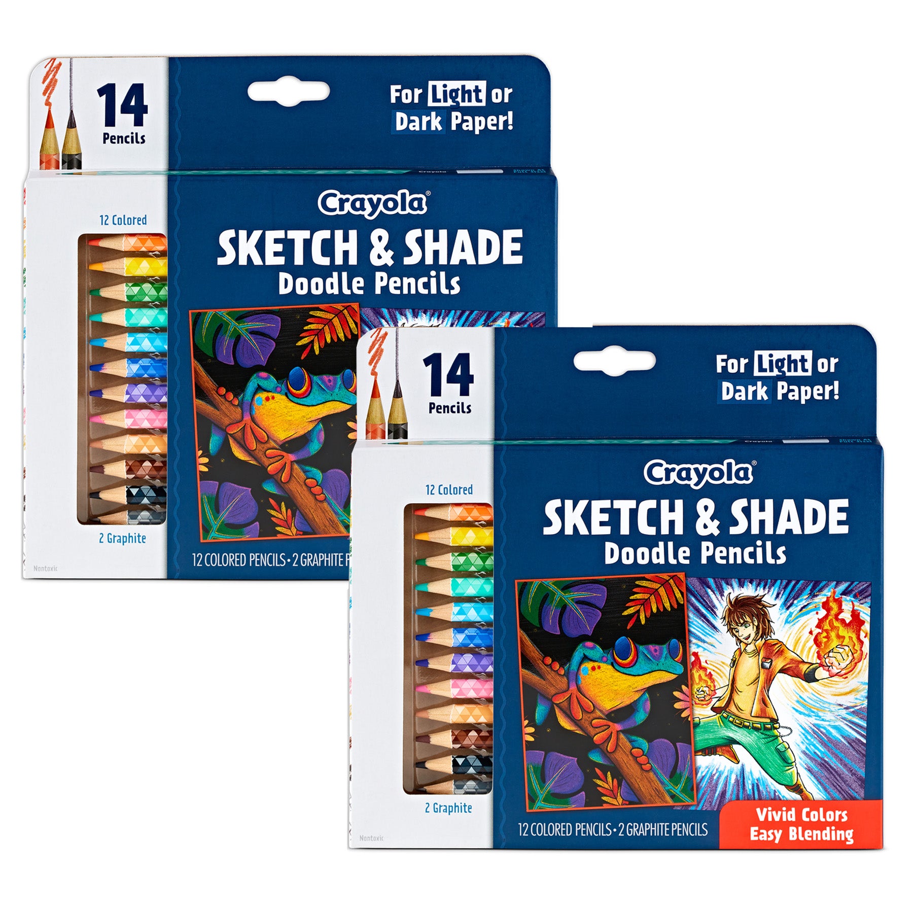 Doodle & Draw Sketch & Shade Doodle Pencil, 14 Per Pack, 2 Packs