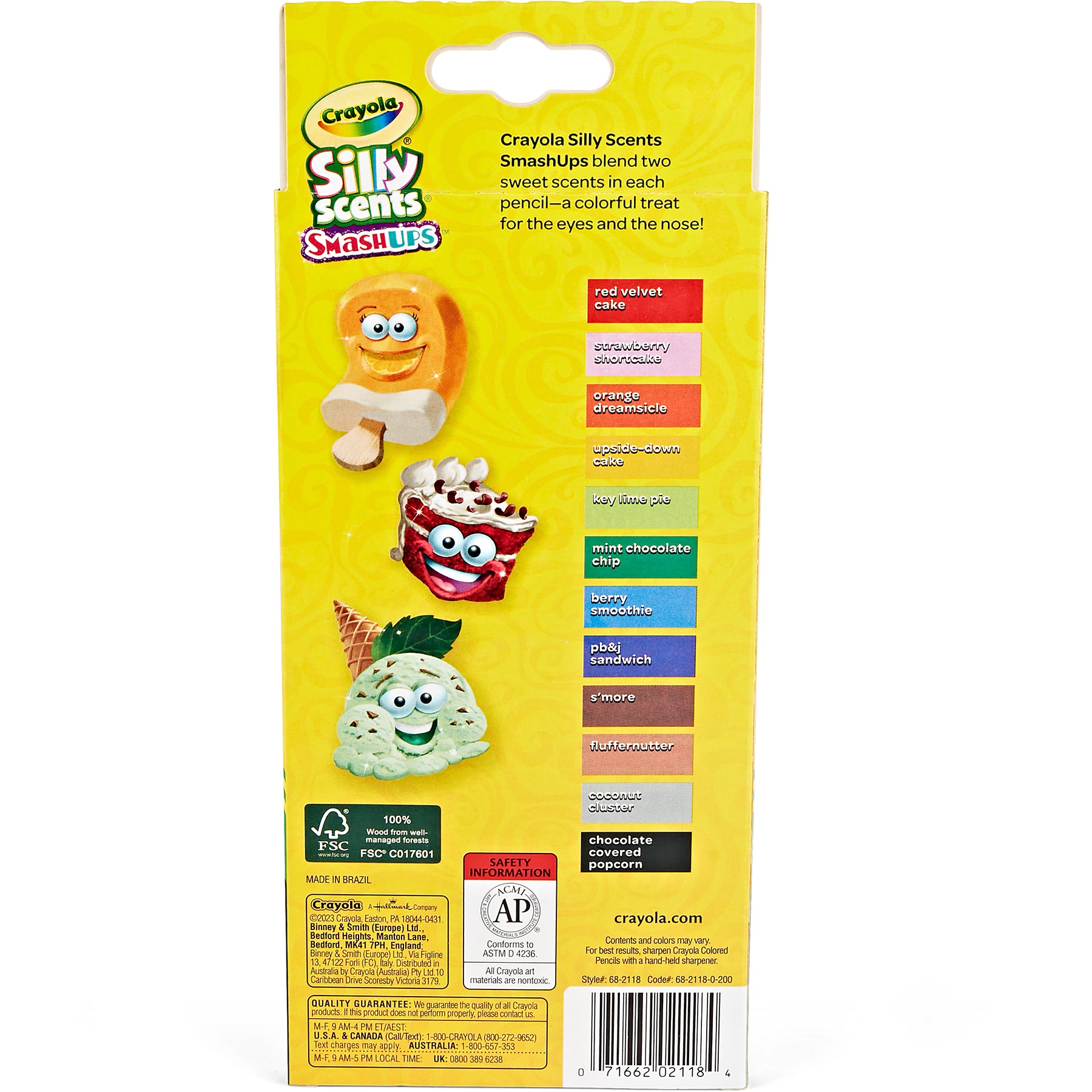 Silly Scents Smash Ups Colored Pencils, 12 Per Pack, 6 Packs