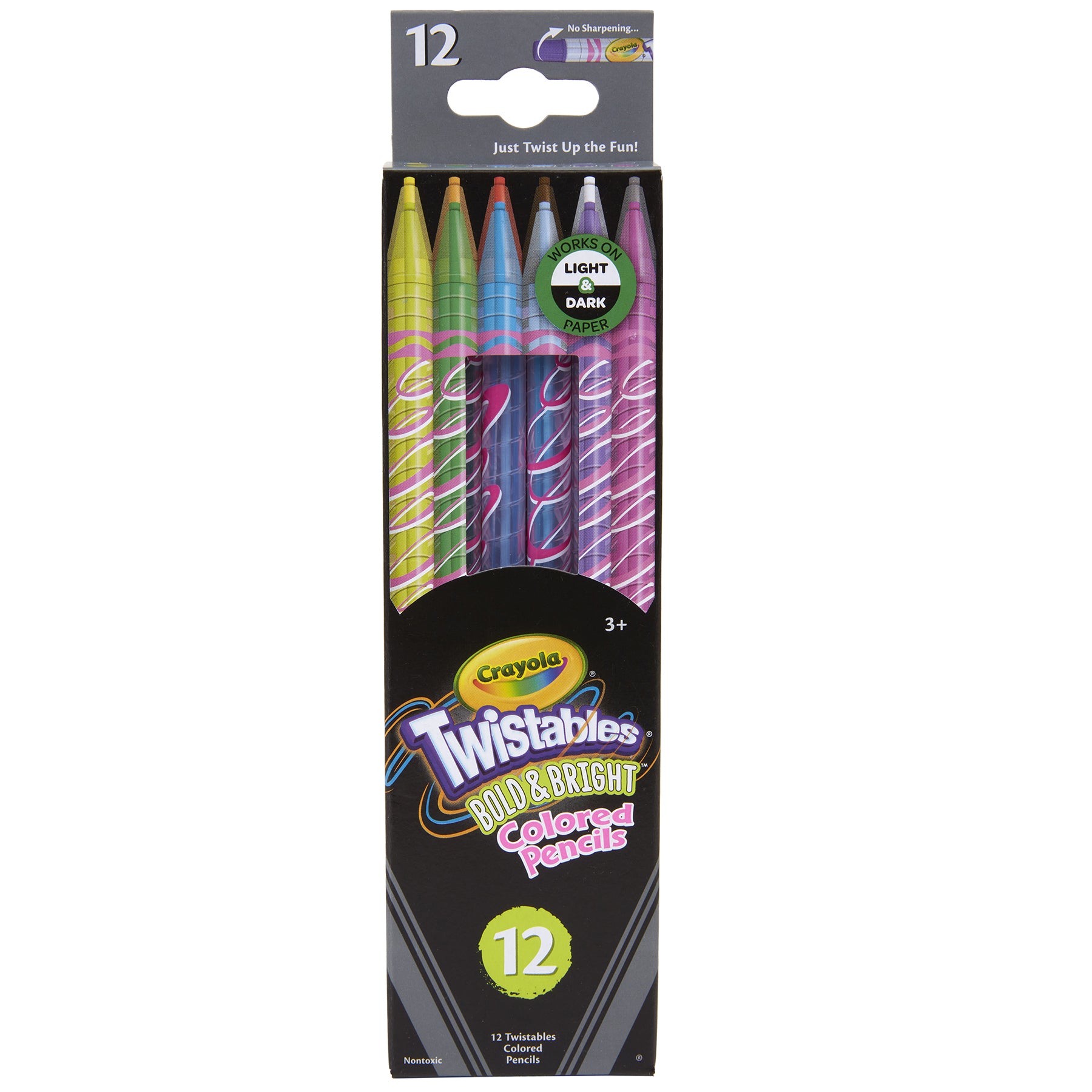 Bold & Bright Twistables Colored Pencils, 12 Per Pack, 3 Packs