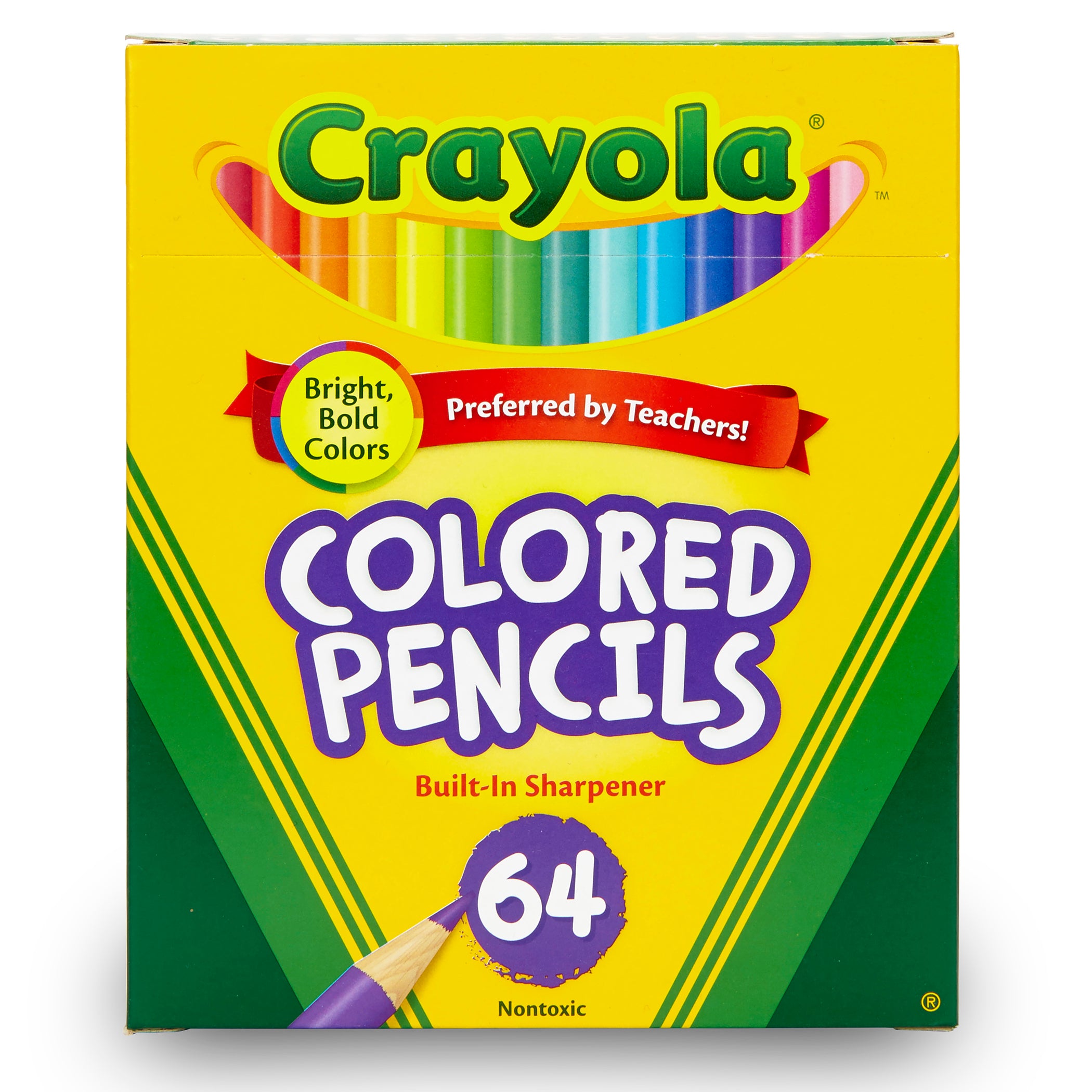 Short Colored Pencils, 64 Per Pack, 2 Packs