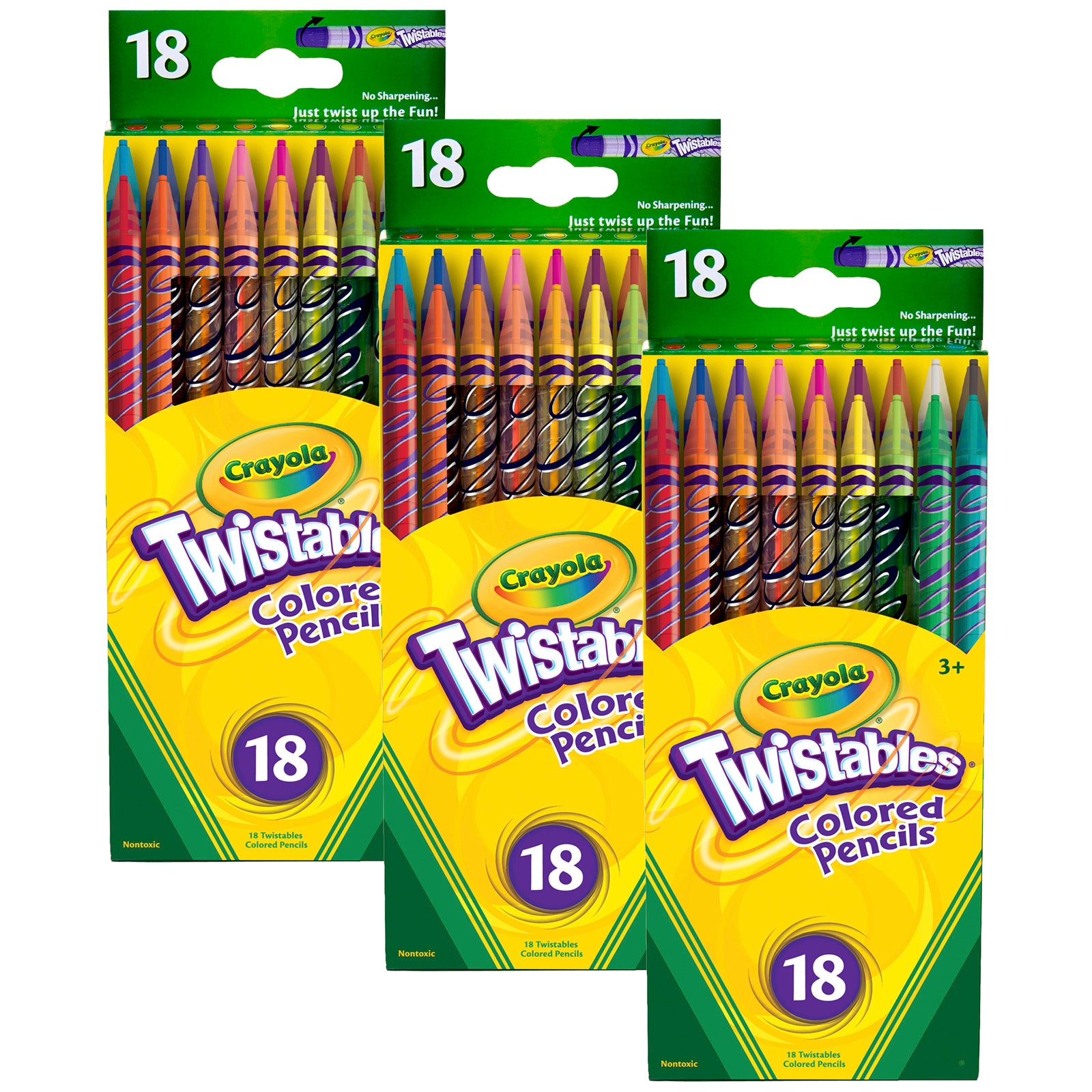 Twistables® Colored Pencils, 18 Per Box, 3 Boxes