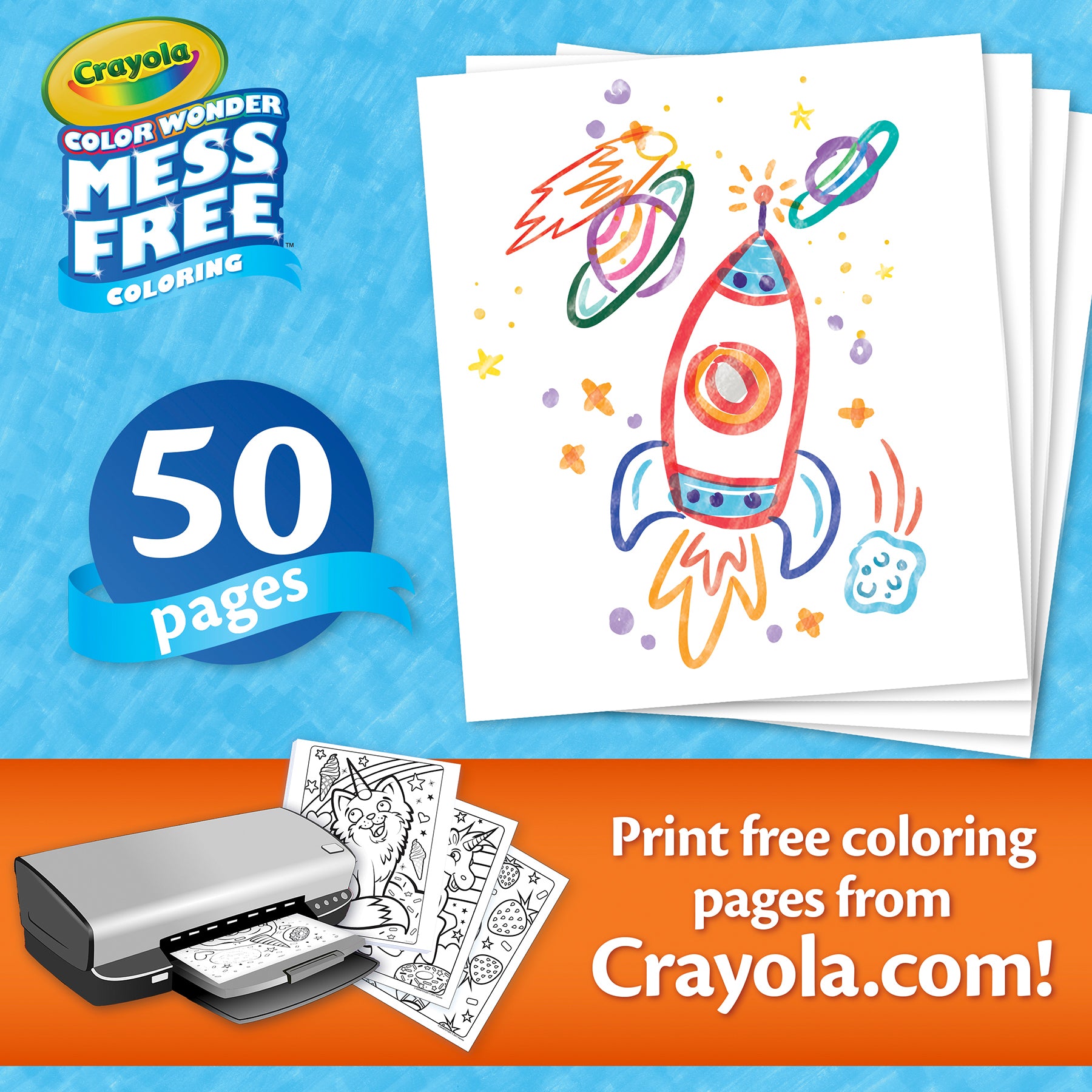 Color Wonder® Blank Coloring Pages, 50 Per Pack, 2 Packs