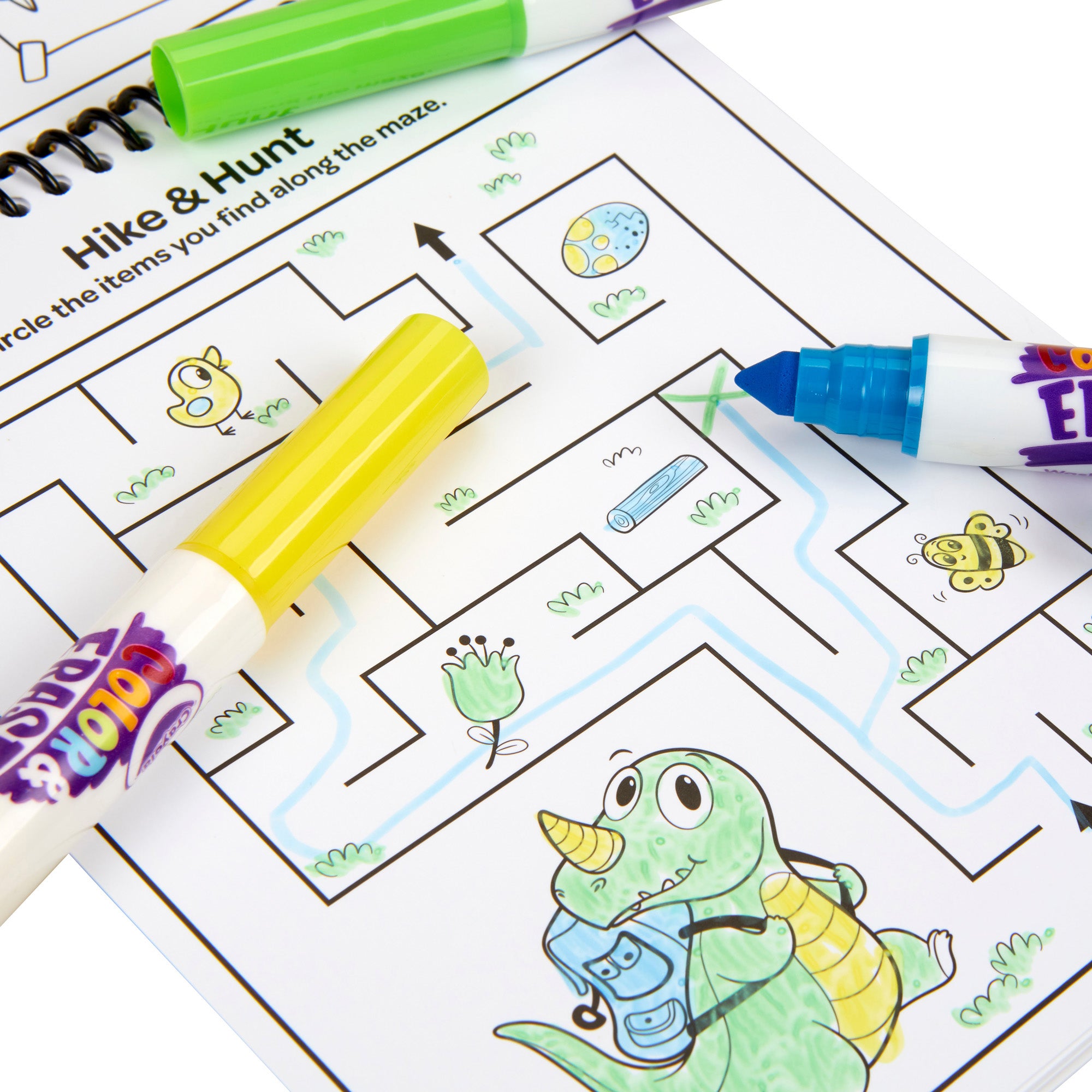 Color & Erase Reusable Activity Pad, Dinosaurs, Pack of 3