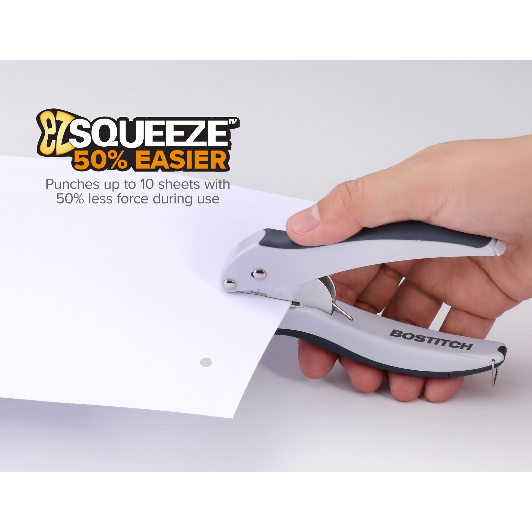 EZ Squeeze™ 1-Hole Punch, Gray, Pack of 5