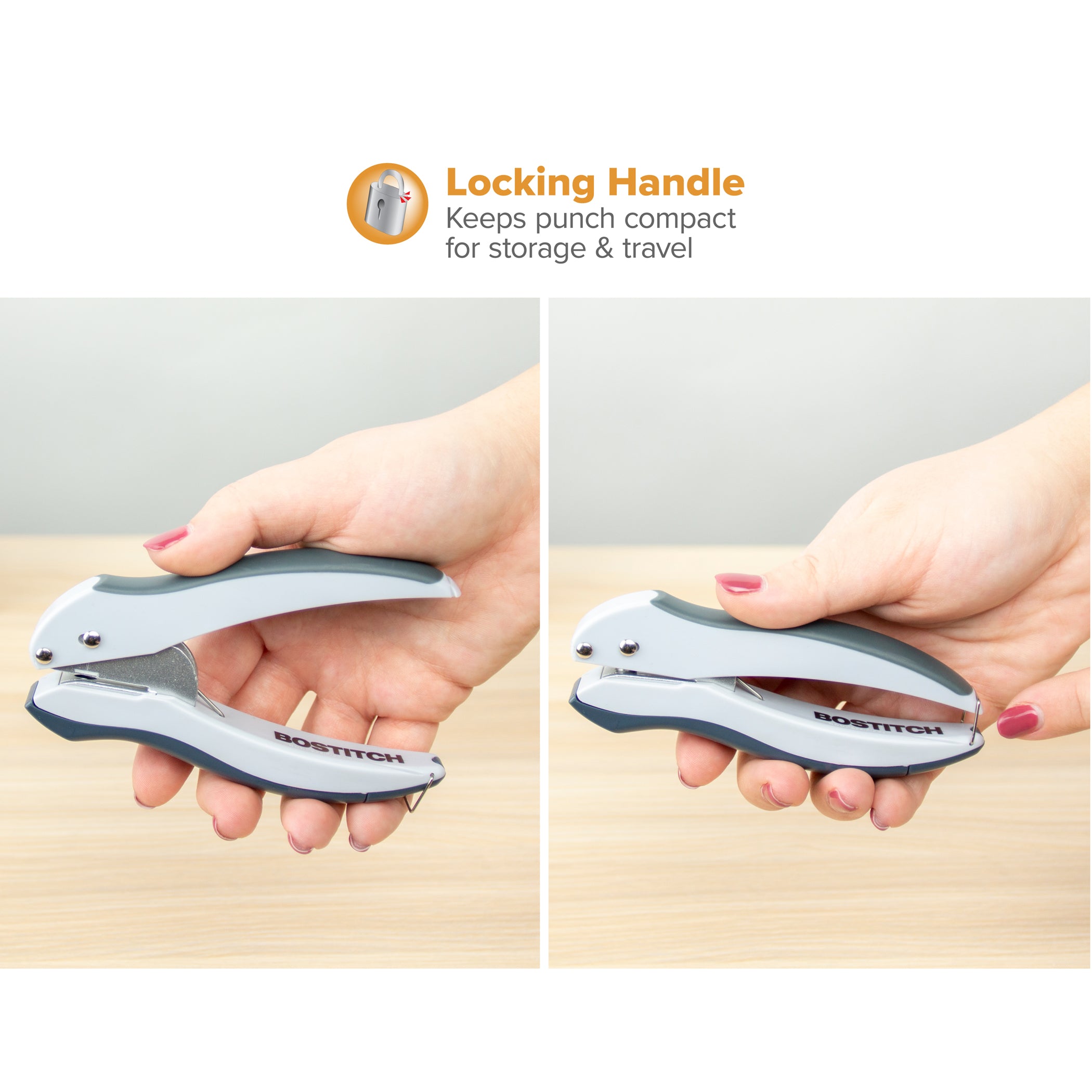 EZ Squeeze™ 1-Hole Punch, Gray, Pack of 5