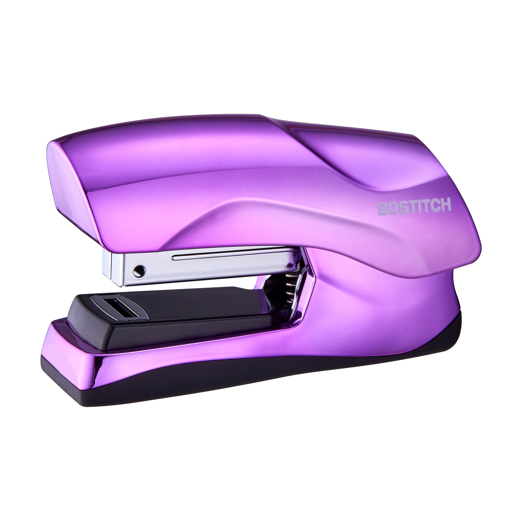 Flat Clinch Stapler, 40 Sheets, Metallic Purple