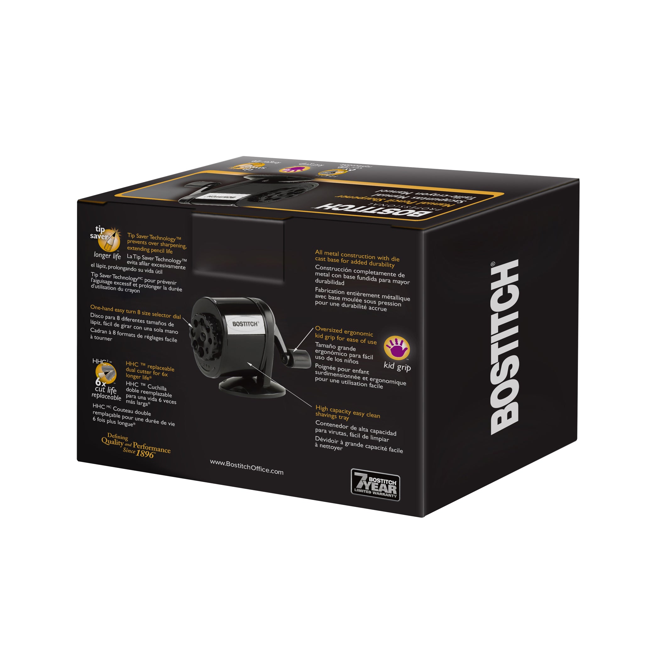 Antimicrobial Manual Pencil Sharpener, Black