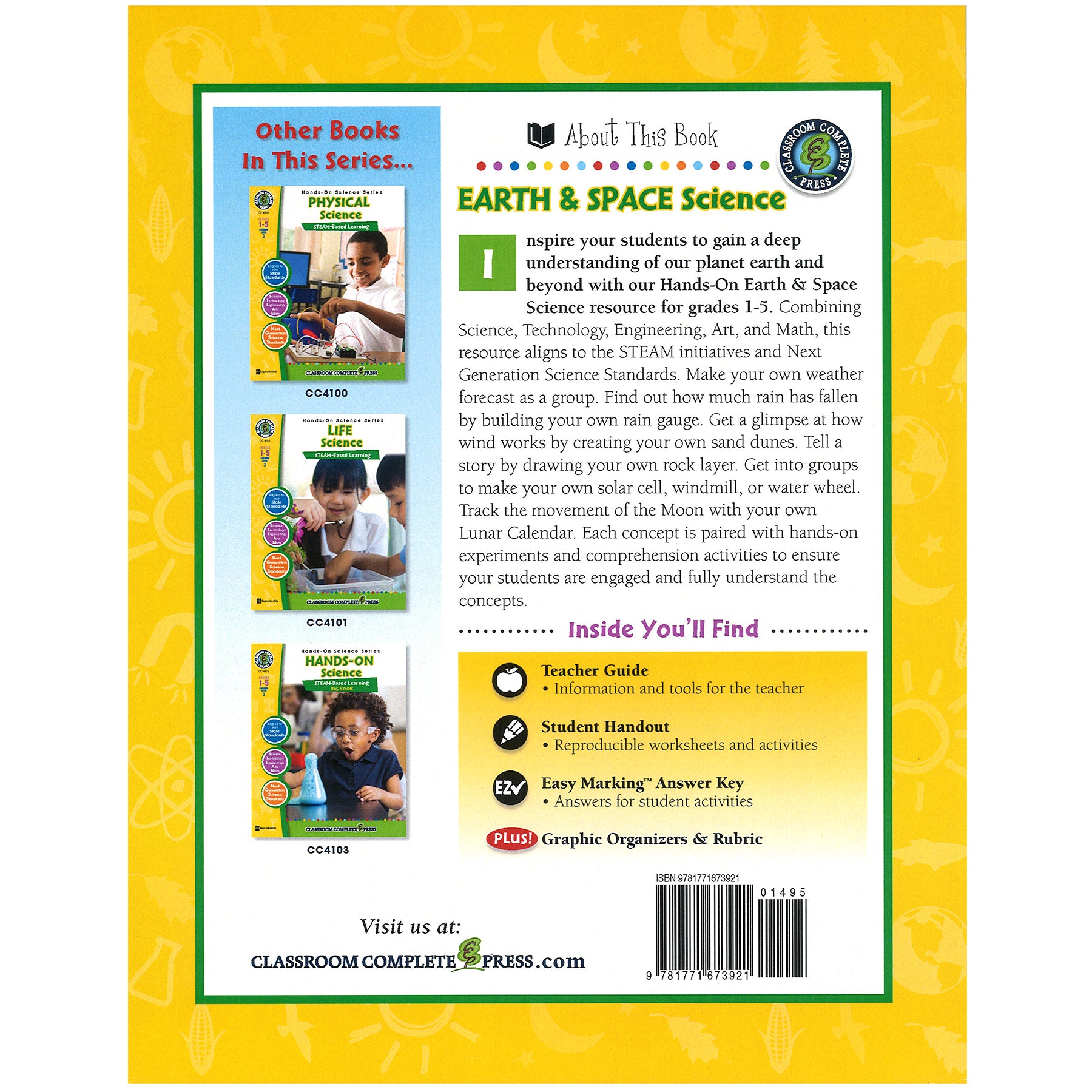 Hands-On STEAM - Earth & Space Science Resource Book, Grade 1-5