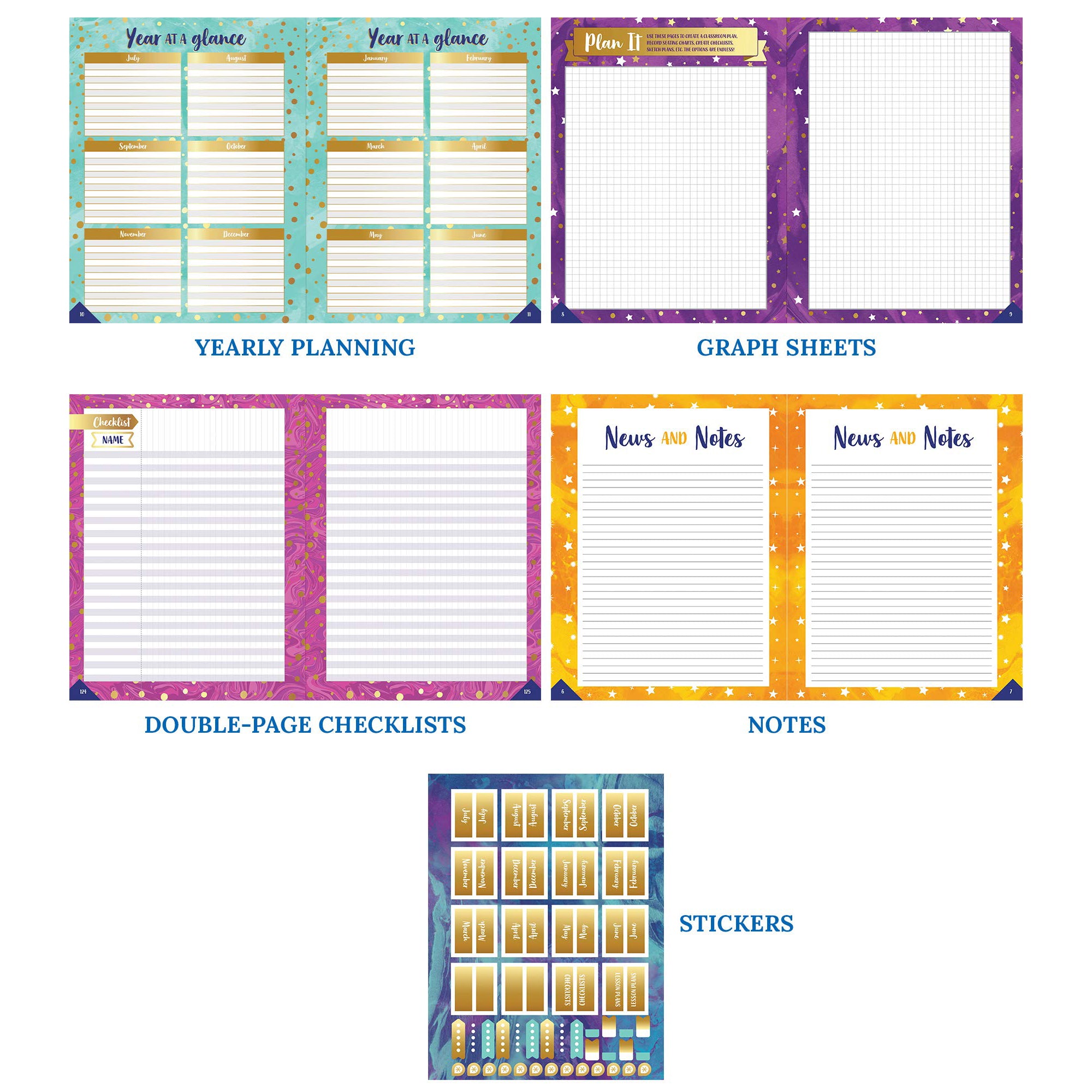 Galaxy Teacher Planner Plan Book