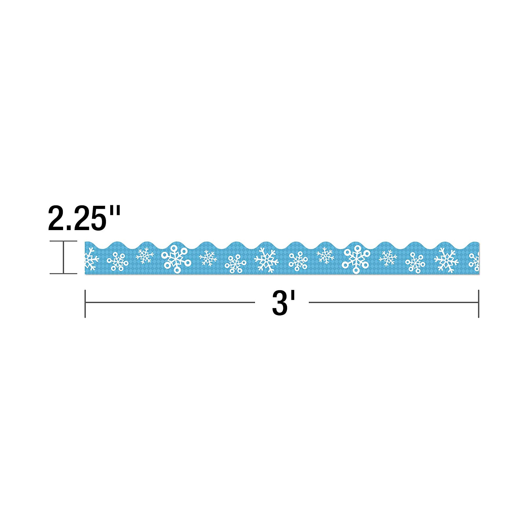 Snowflakes and Argyle Scalloped Border, 39 Feet Per Pack, 6 Packs