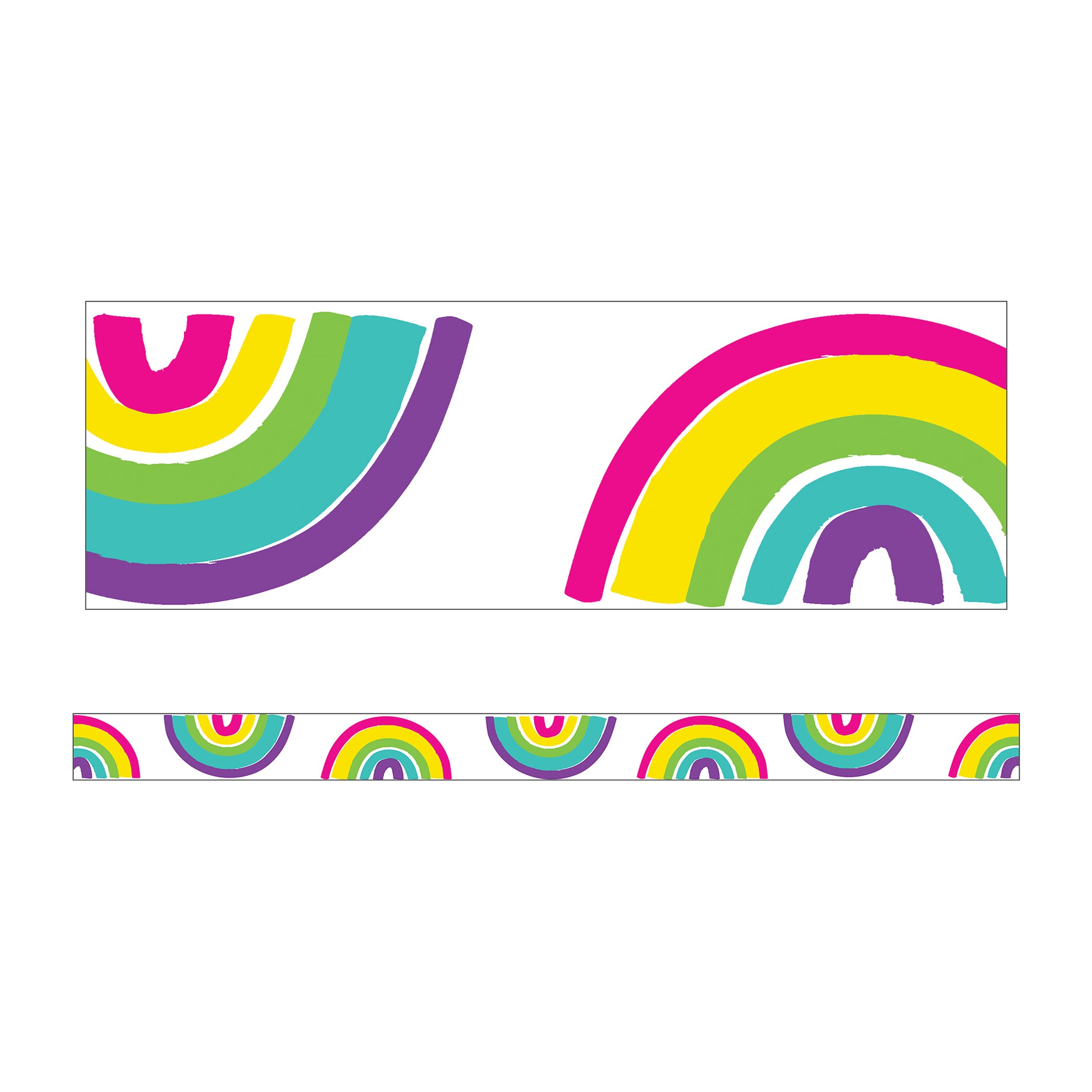 Kind Vibes Rainbows Straight Borders, 36 Feet Per Pack, 6 Packs