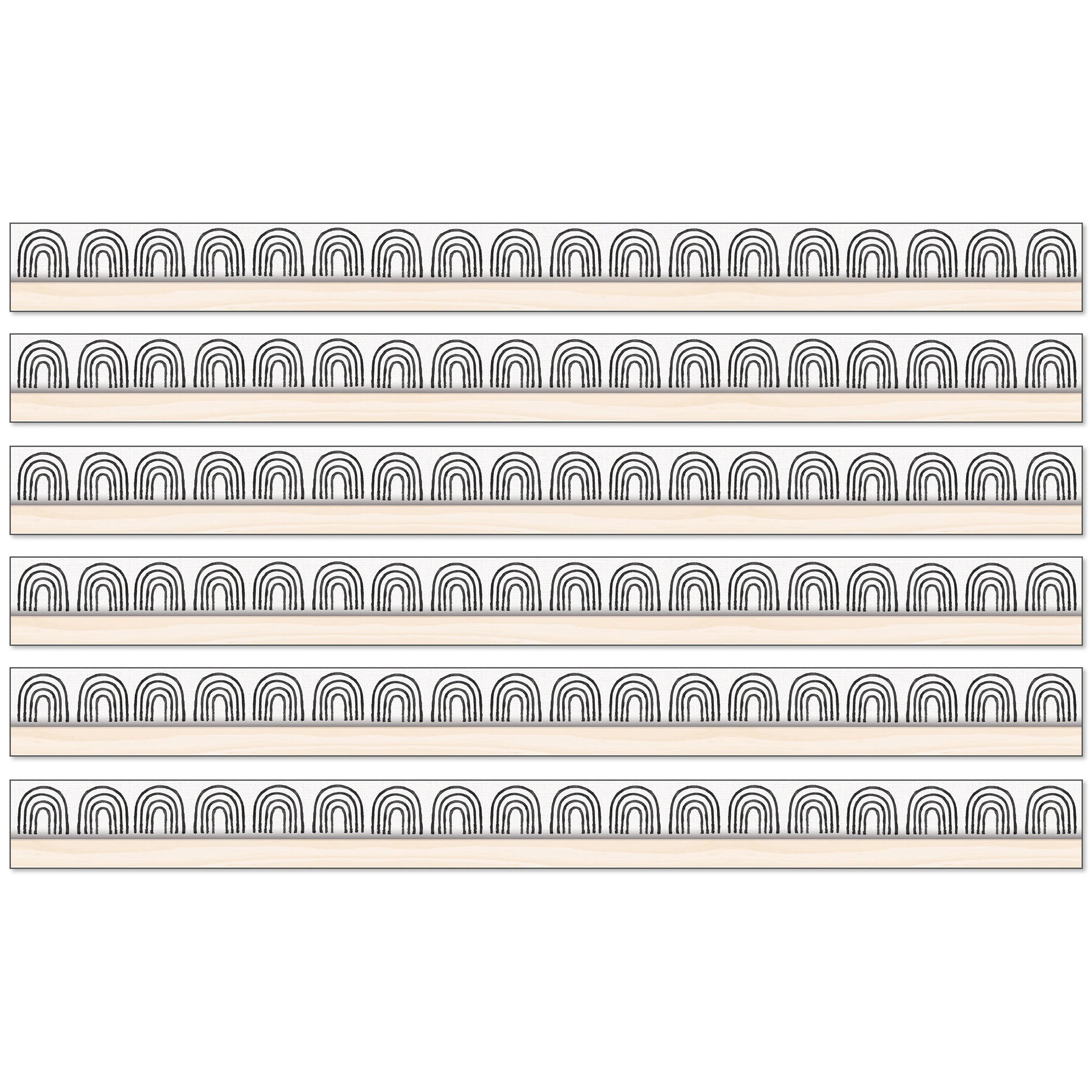 Creatively Inspired Rainbows Straight Borders, 36 Feet Per Pack, 6 Packs