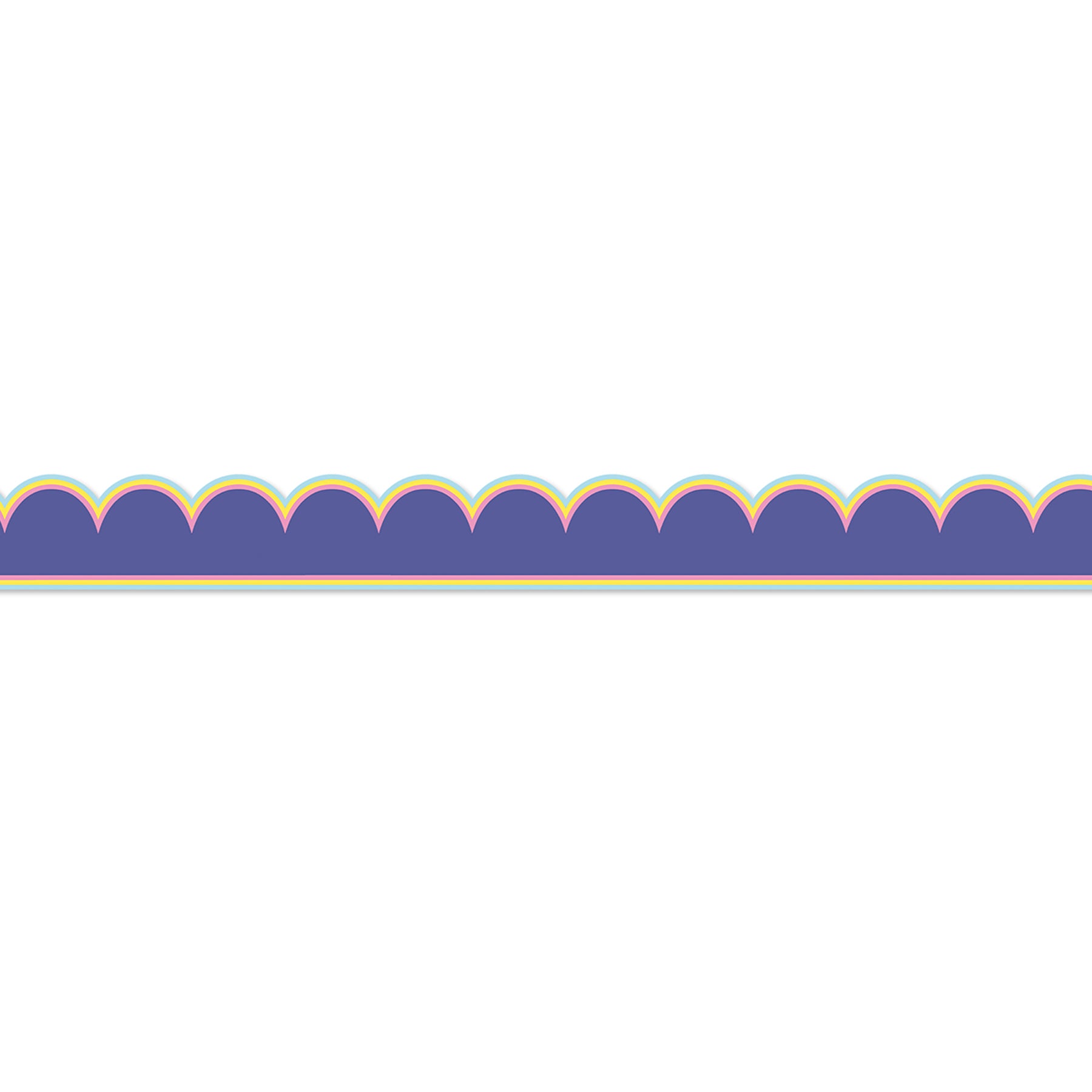 We Stick Together Pop of Purple Scalloped Bulletin Board Borders, 39 Feet Per Pack, 6 Packs