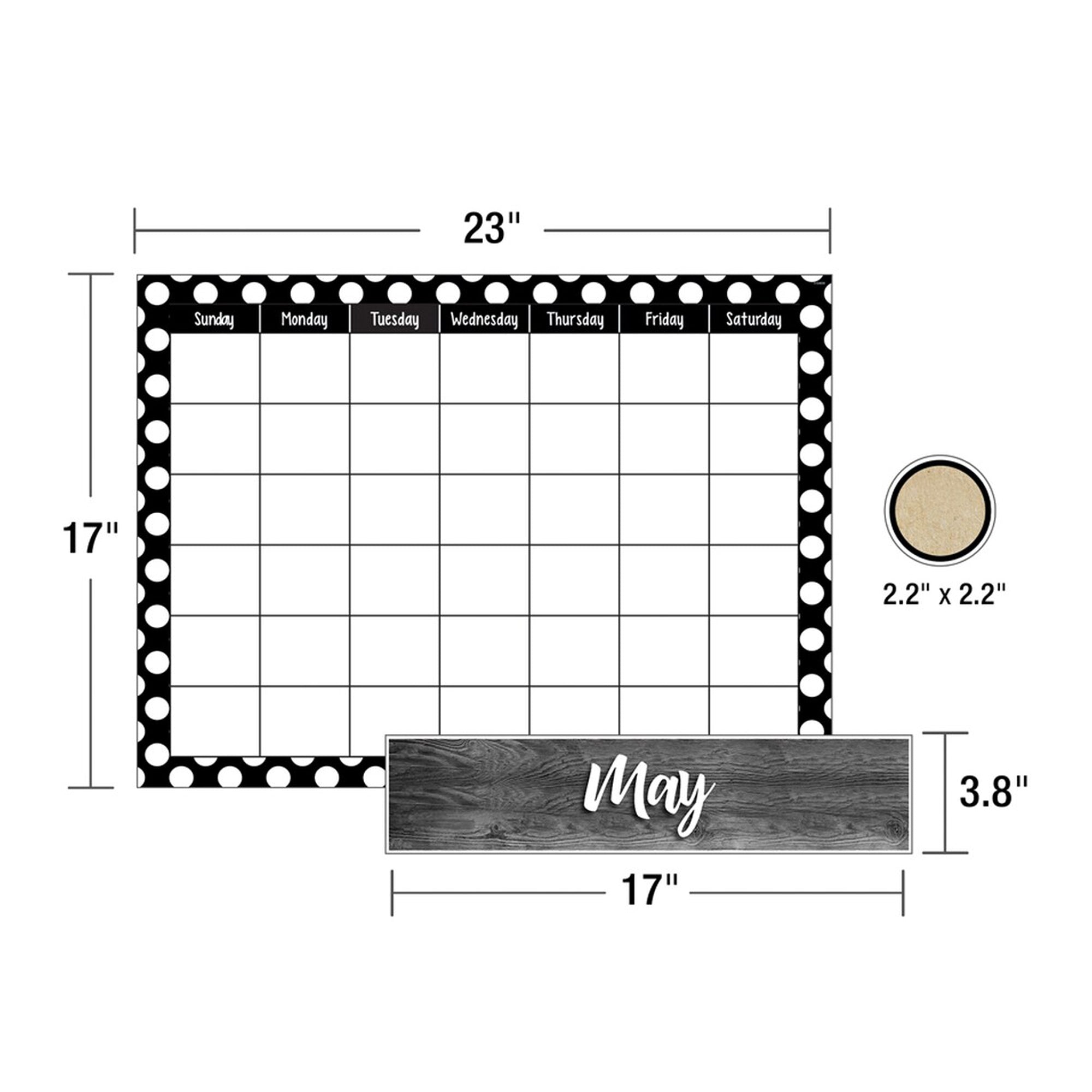 Simply Stylish Calendar Bulletin Board Set, 100 Pieces