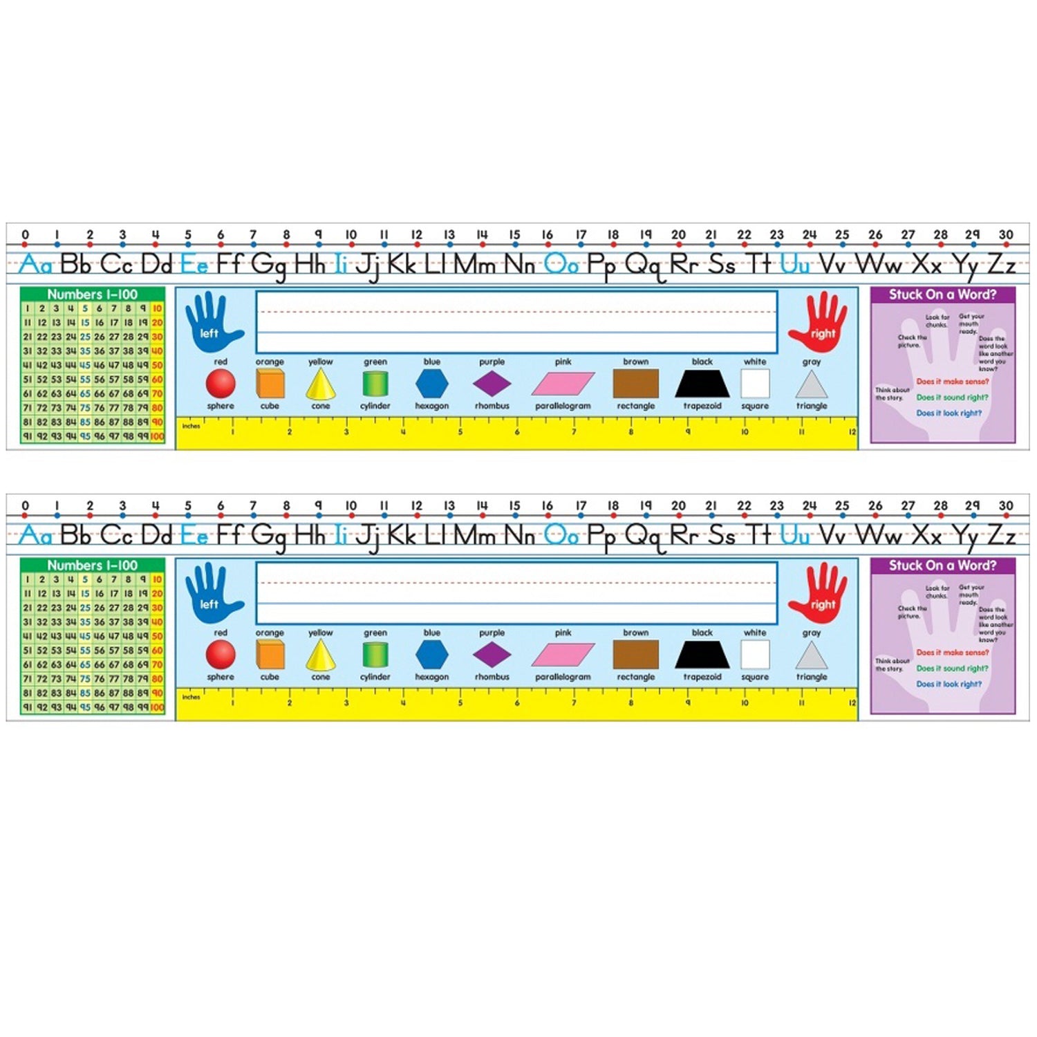 Self-Adhesive Traditional Manuscript Nameplates, Grades 1-2, 30 Per Pack, 2 Packs