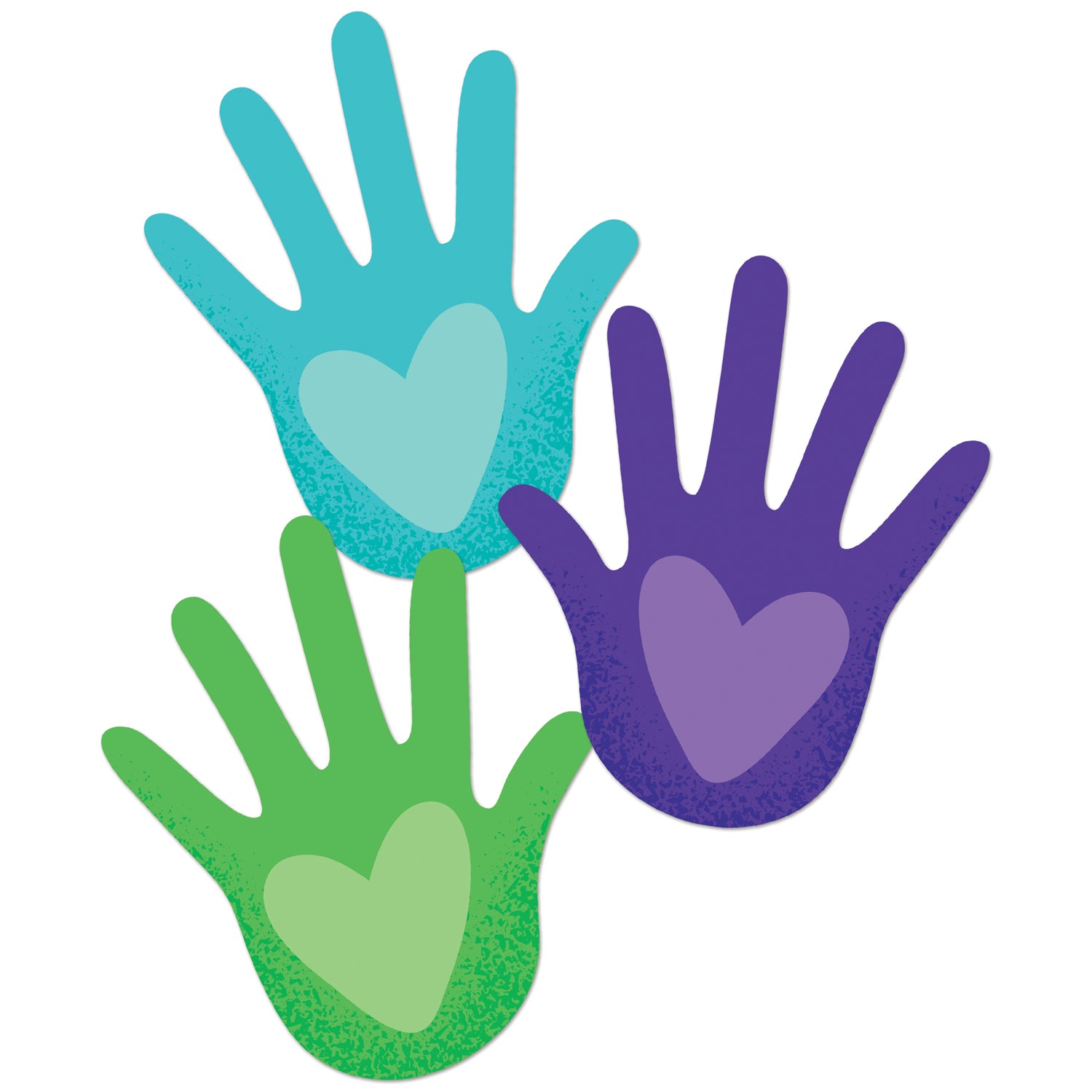 One World Hands with Hearts Cut-Outs, 36 Per Pack, 3 Packs