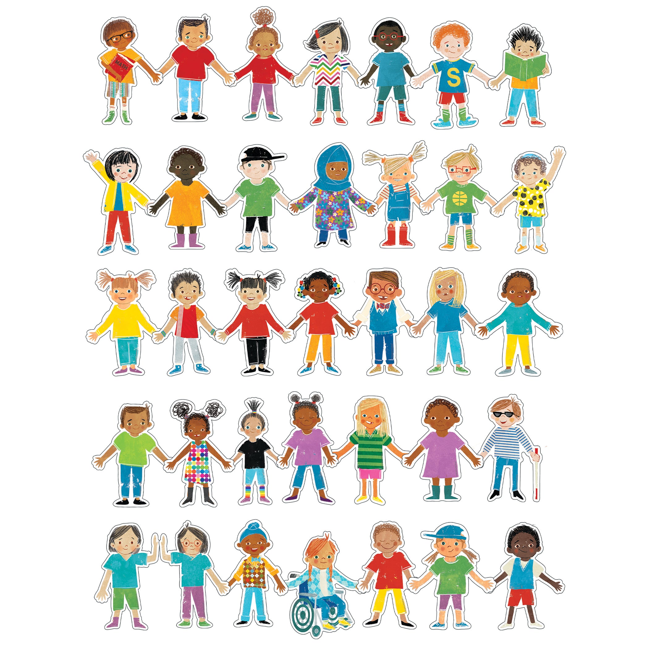 All Are Welcome Kids Cut-Outs, 36 Per Pack, 3 Packs