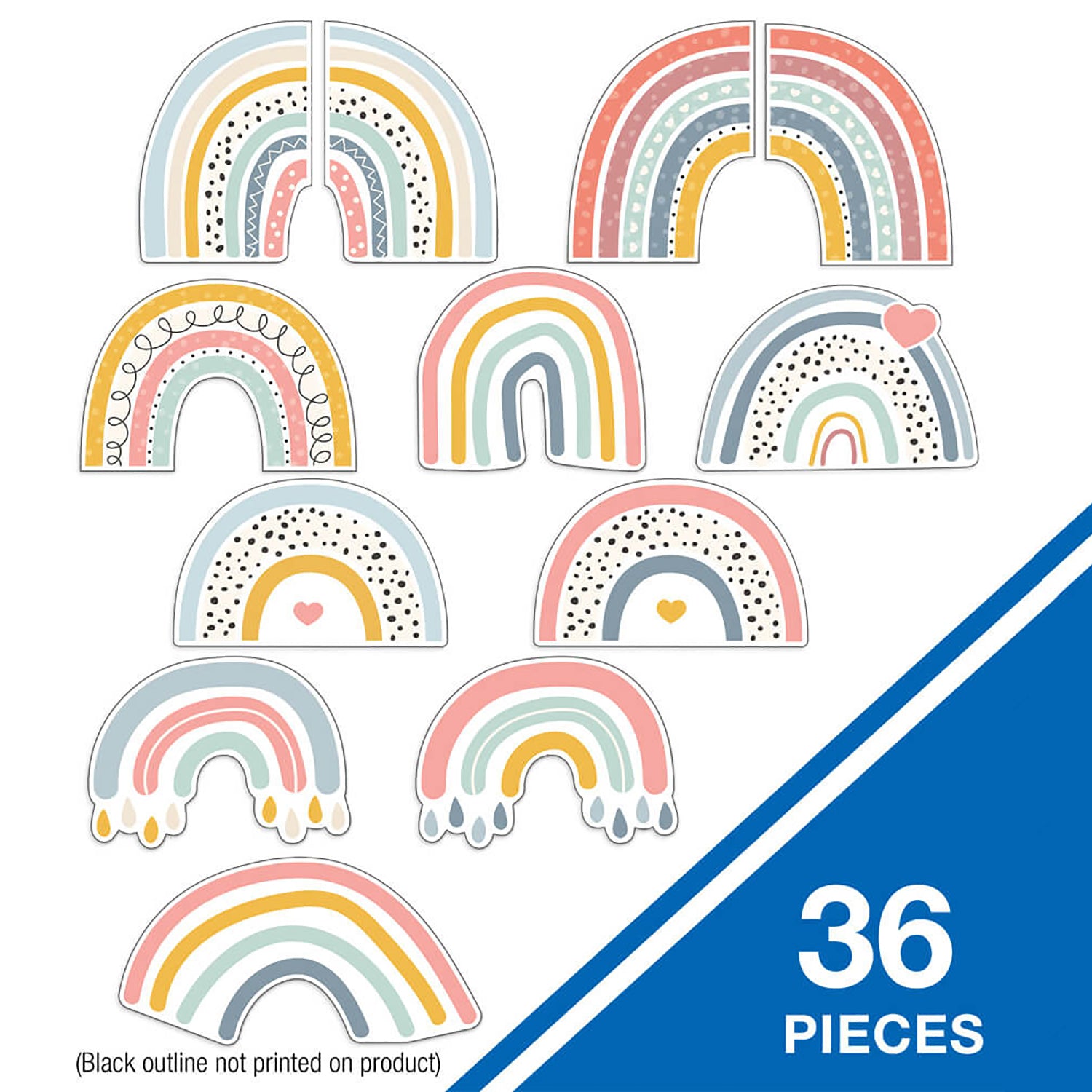 We Belong Rainbow Fun Cut-Outs, 36 Per Pack, 3 Packs