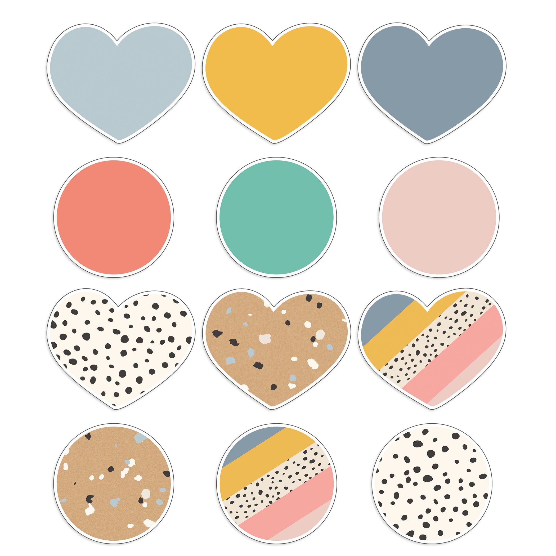 We Belong Hearts & Dots Cut-Outs, 36 Per Pack, 3 Packs