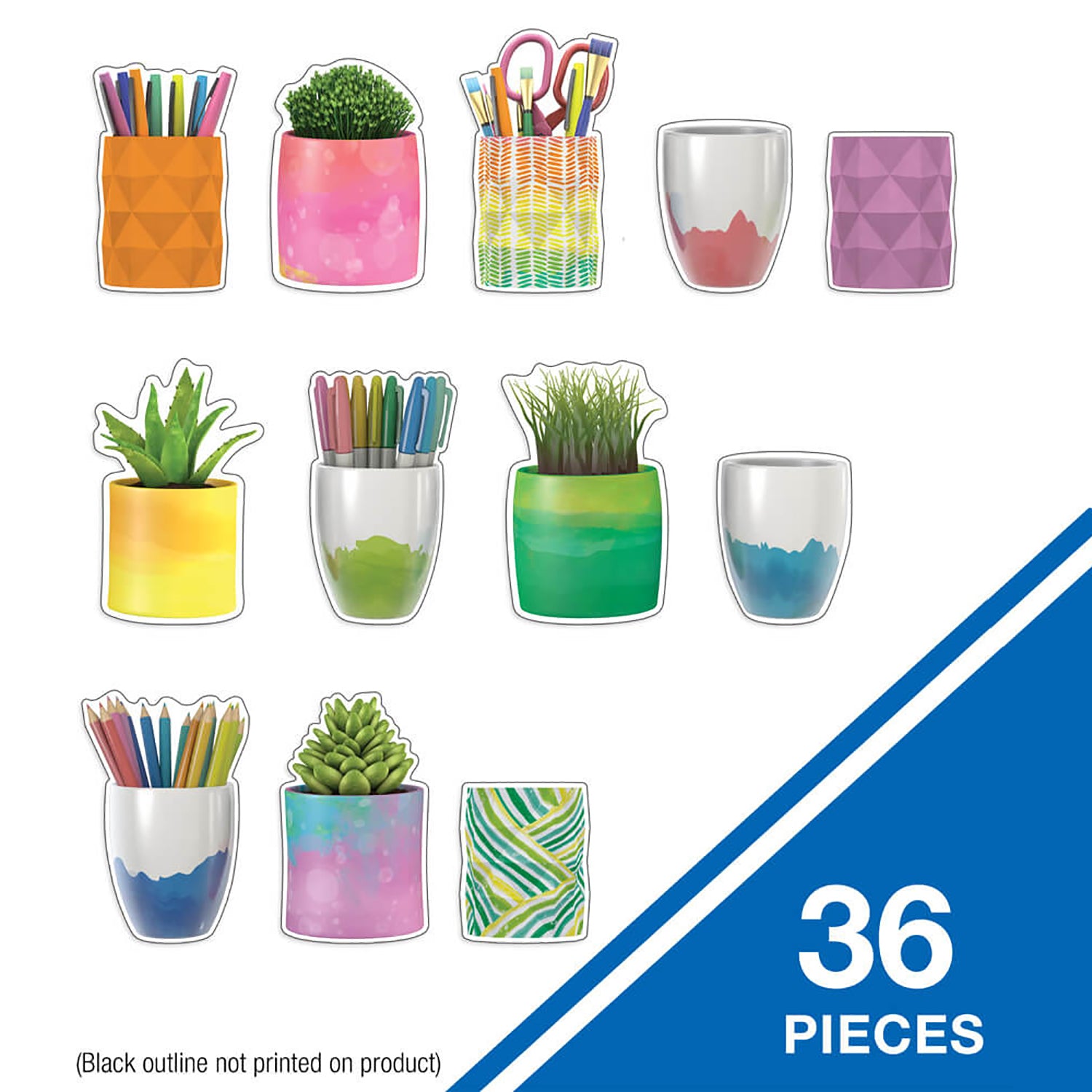 Creatively Inspired Planters & Cups Cut-Outs, 36 Per Pack, 3 Packs