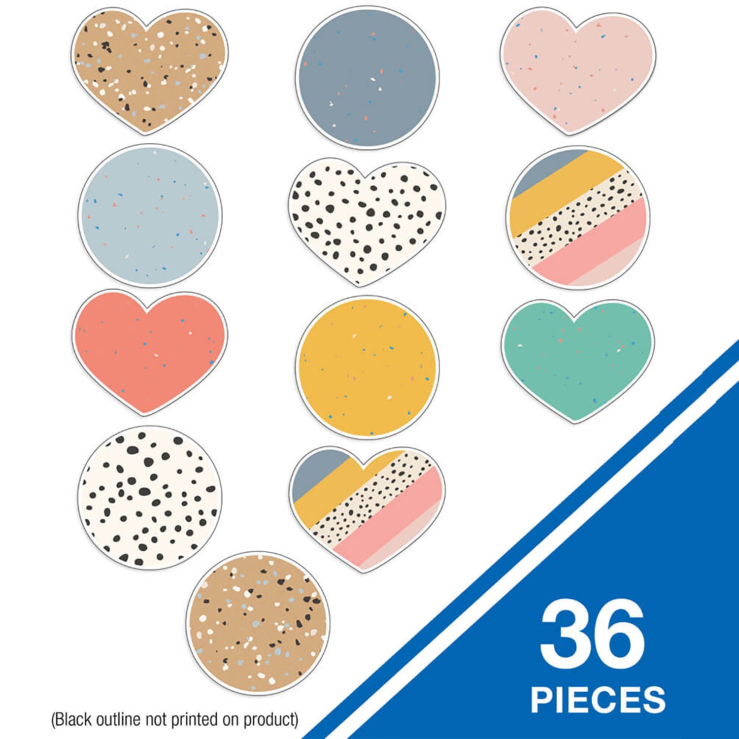 We Belong Jumbo Hearts & Dots Cut-Outs, 12 Per Pack, 3 Packs