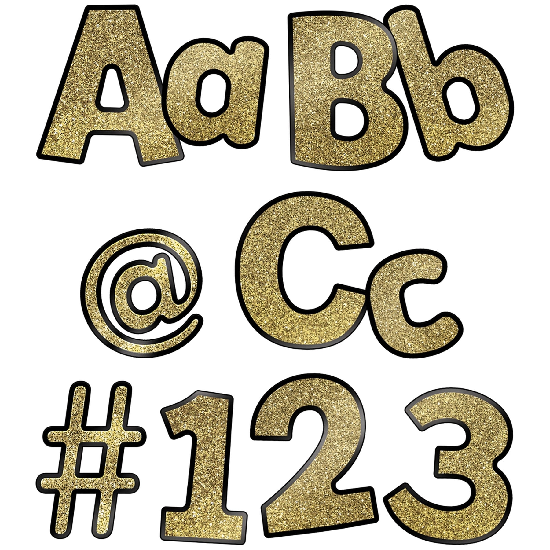 Sparkle + Shine Gold Glitter Combo Pack EZ Letters, 4-inch, 219 Pieces Per Pack, 2 Packs