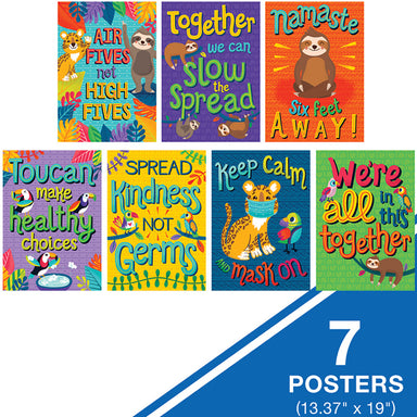 One World Healthy and Happy Poster Set, Set of 7 - A1 School Supplies