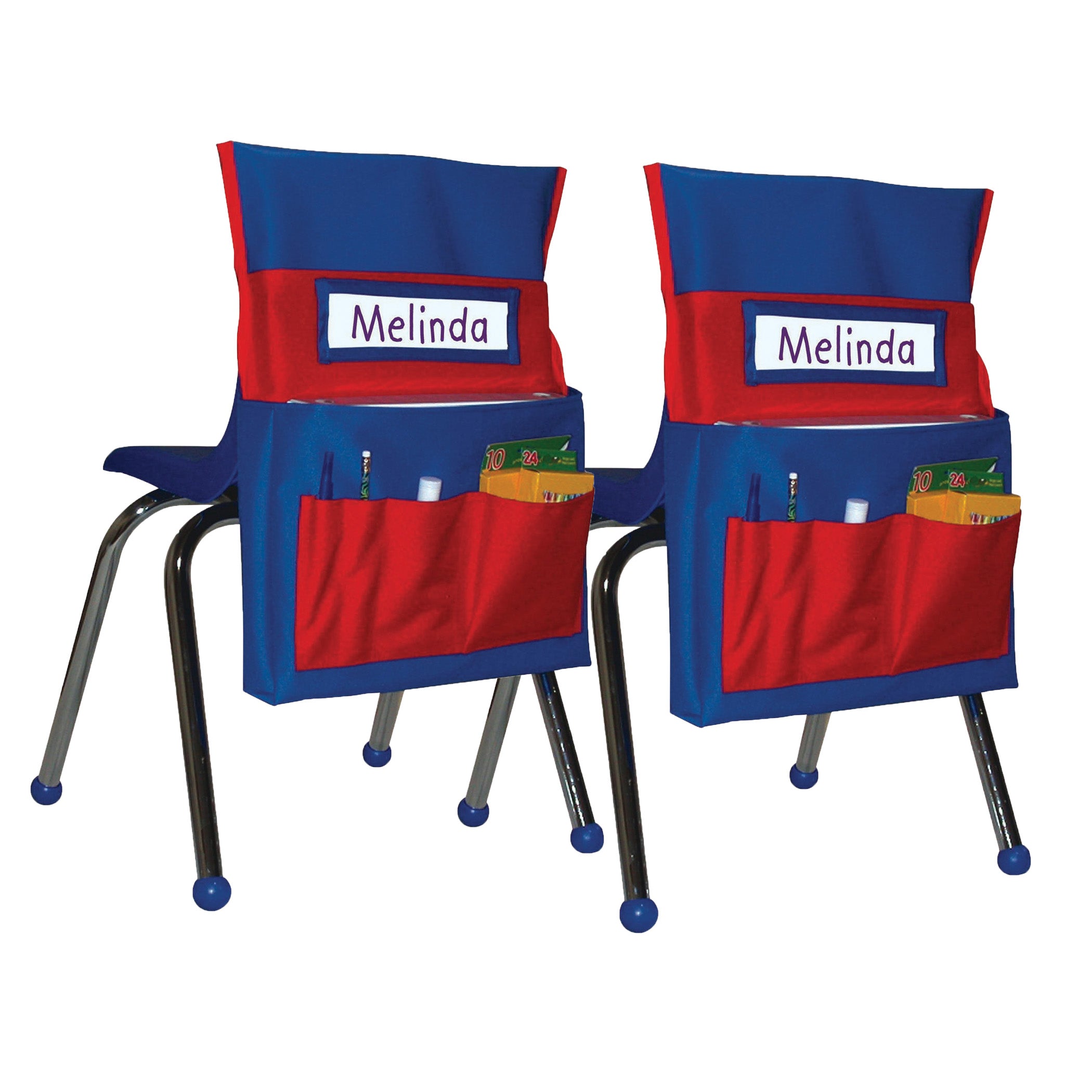 Chairback Buddy™ Pocket Chart, Blue/Red, Pack of 2