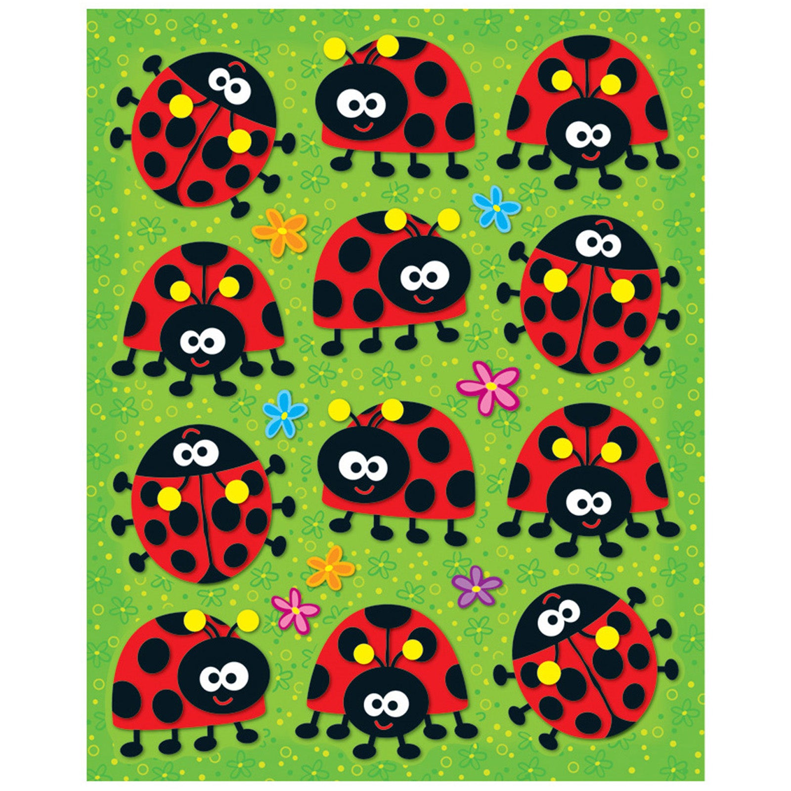 Ladybugs Shape Stickers, 72 Per Pack, 12 Packs