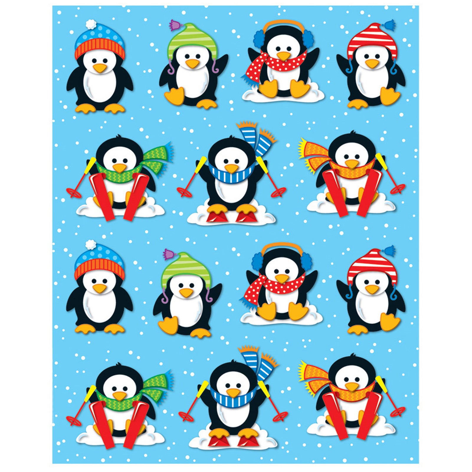 Penguins Shape Stickers, 84 Per Pack, 12 Packs