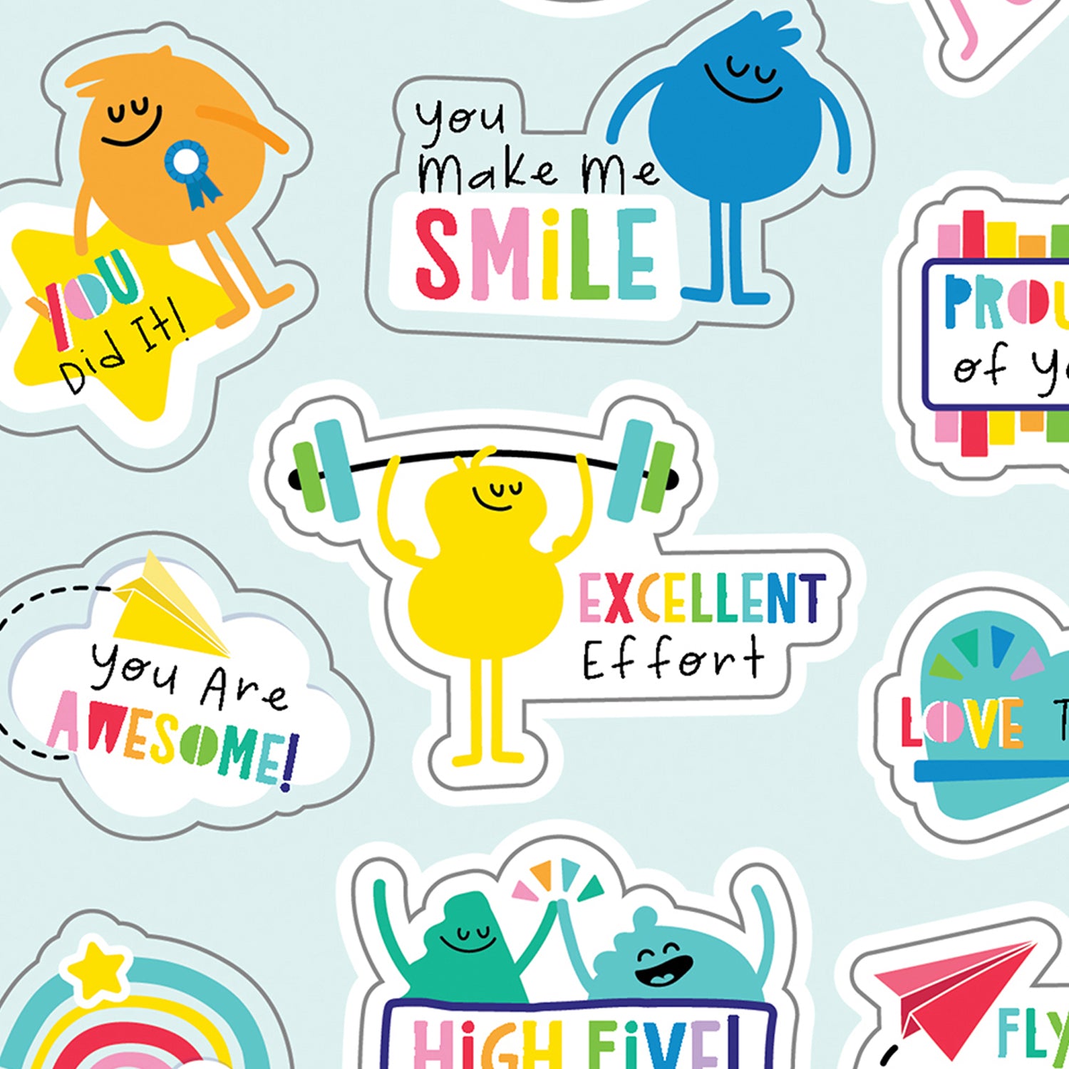 Happy Place Motivators Motivational Stickers, 72 Per Pack, 12 Packs