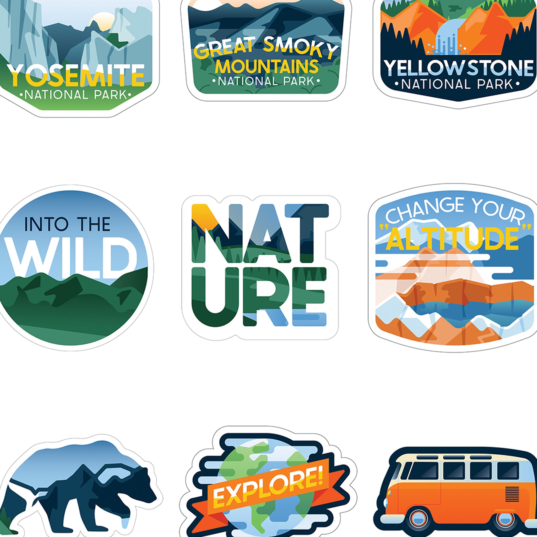 Adventure Vinyl Stickers, 100 Per Pack, 3 Packs