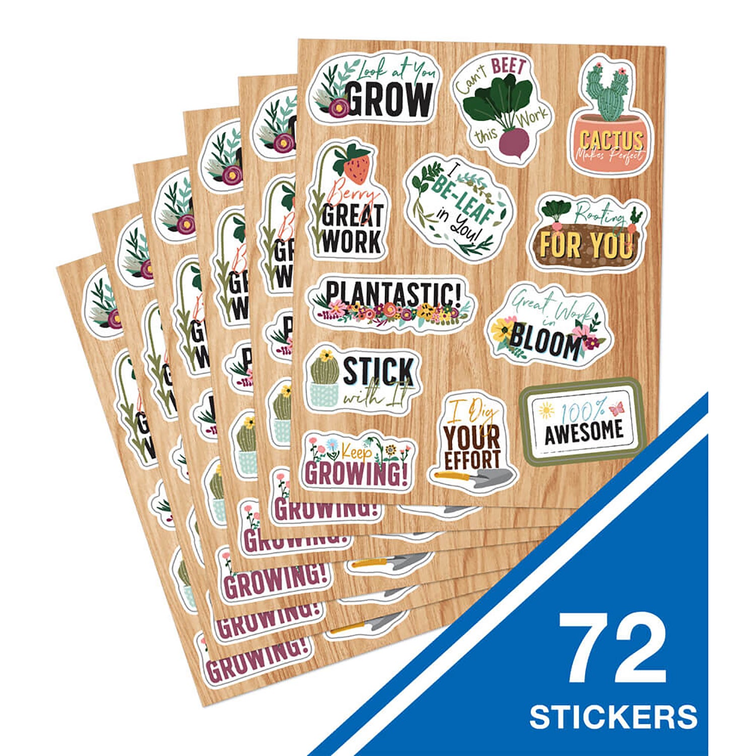 Grow Together Motivators Shape Stickers, 72 Per Pack, 12 Packs