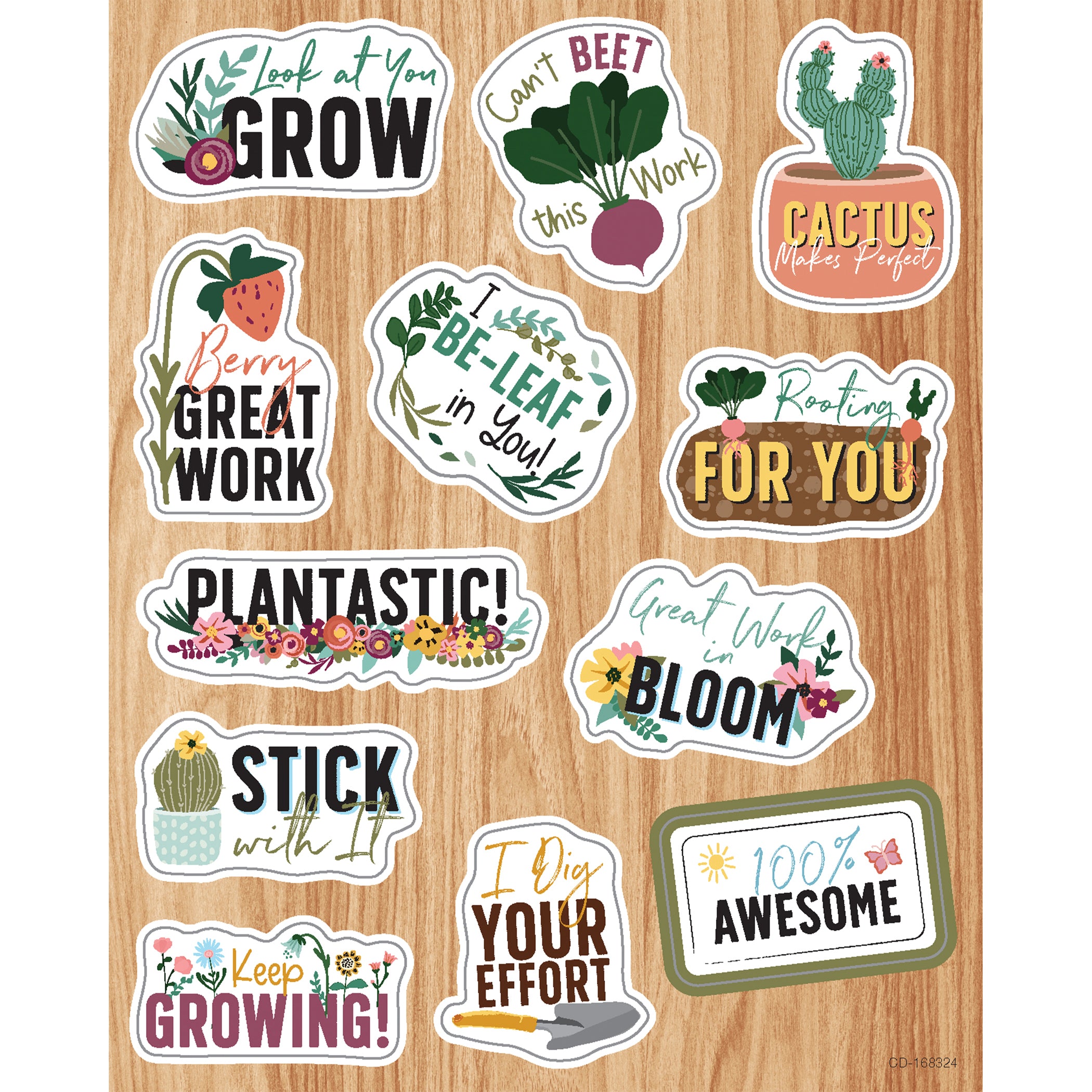 Grow Together Motivators Shape Stickers, 72 Per Pack, 12 Packs