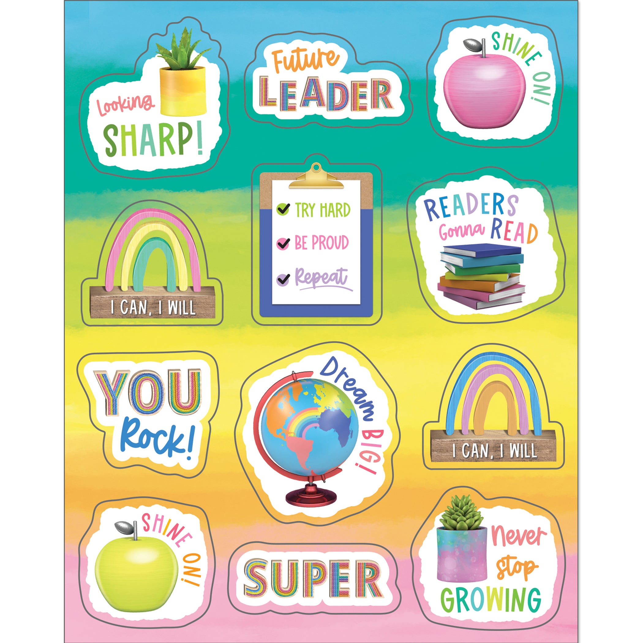 Creatively Inspired Motivators Shape Stickers, 72 Per Pack, 12 Packs