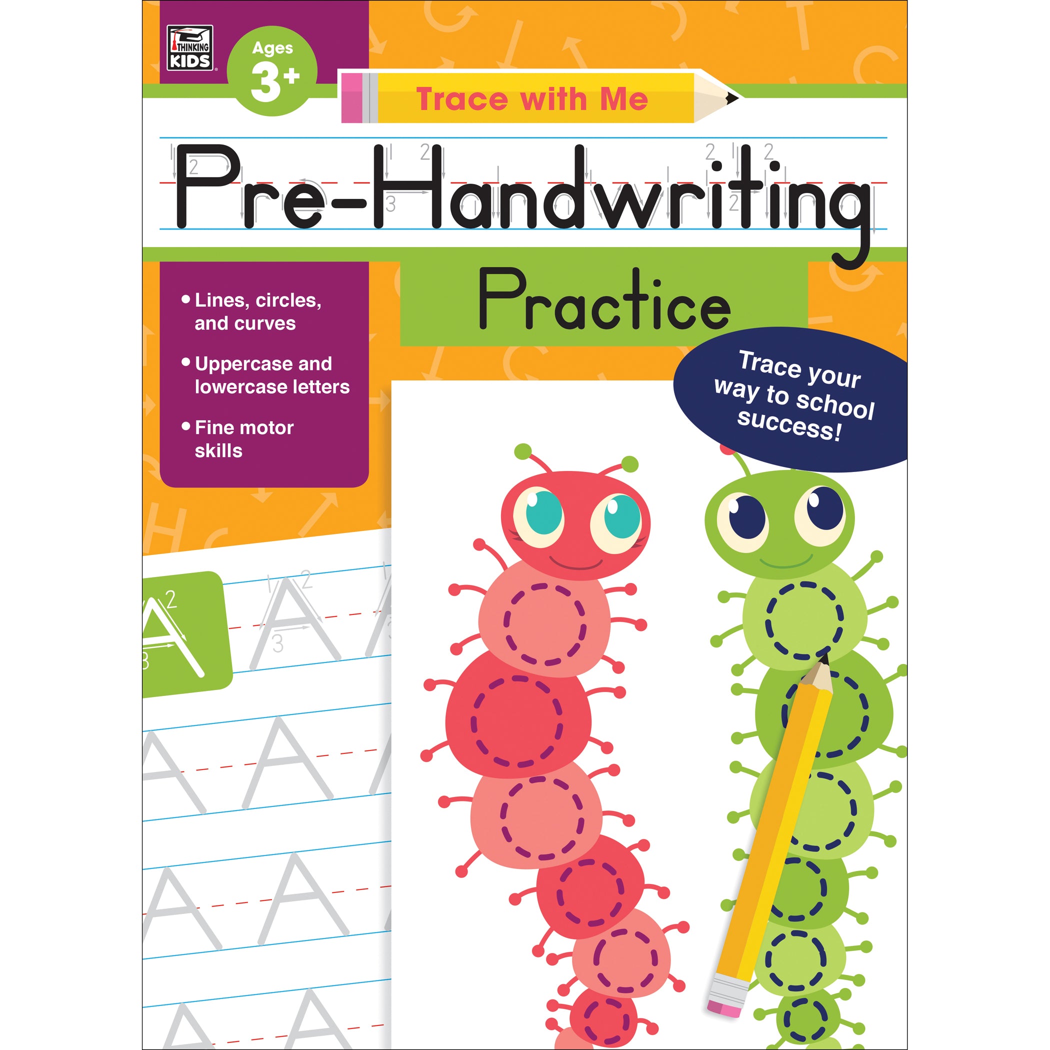 Pre-Handwriting Practice Activity Book, Grade Preschool-2, Pack of 3