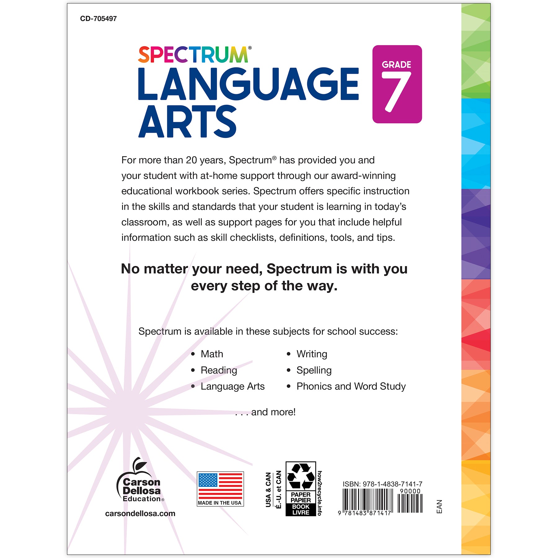 Spectrum Language Arts Workbook, Grade 7