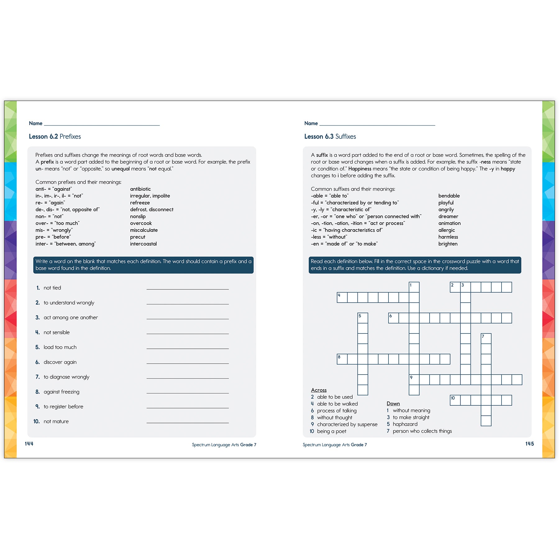 Spectrum Language Arts Workbook, Grade 7