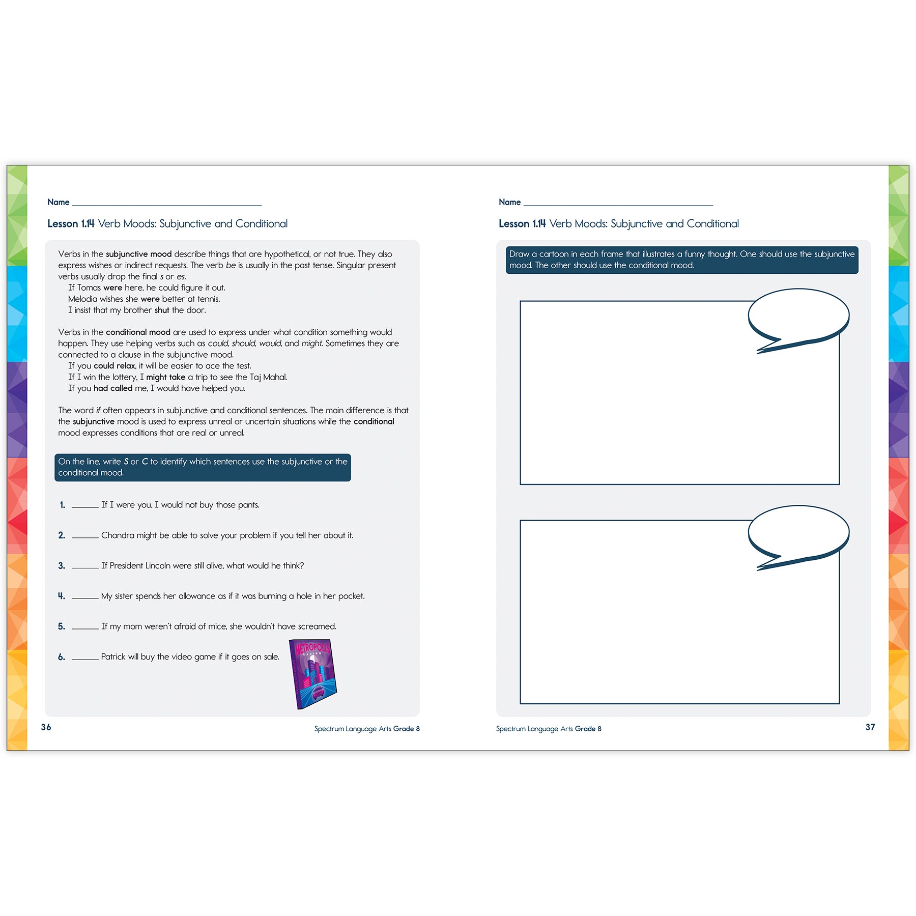 Spectrum Language Arts Workbook, Grade 8