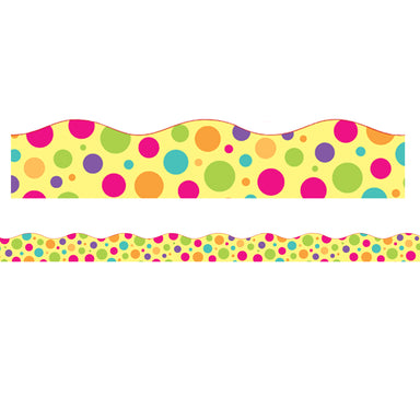 Borders/Trims, Magnetic, Scallop Cut - 1-1/2" x 24", Colorful Dot Theme, 24' per Pack, 2 Packs - A1 School Supplies