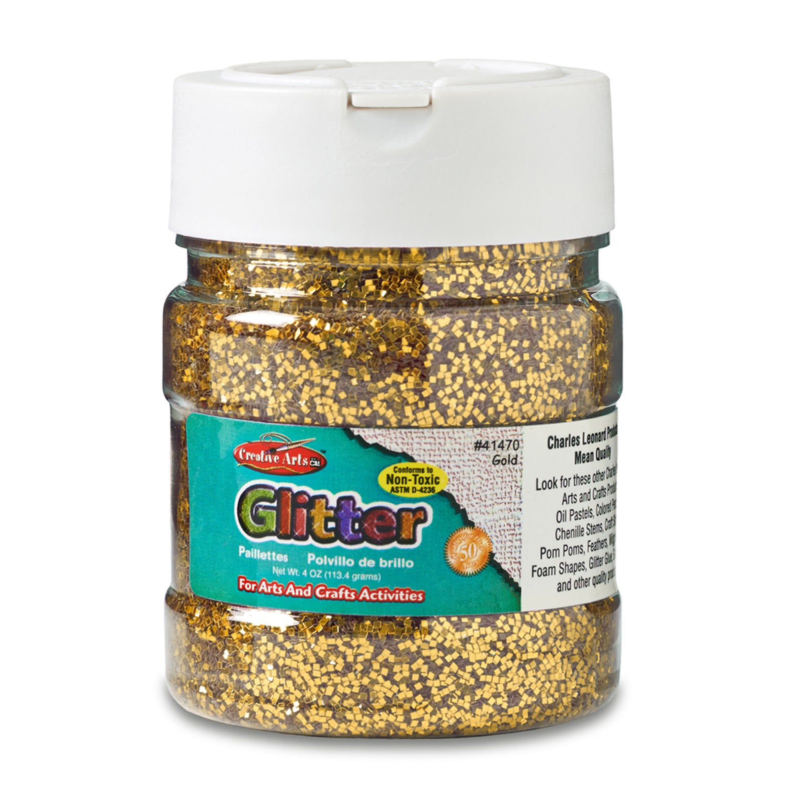 Creative Arts™ Gold Glitter 4 oz. Jar, Pack of 6