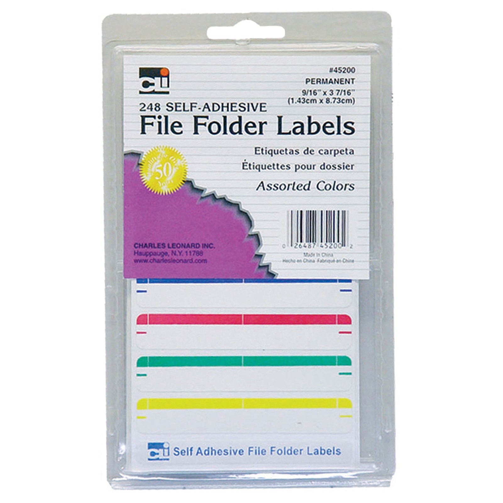 File Folder Labels, Assorted, 248 Per Pack, 12 Packs - A1 School Supplies