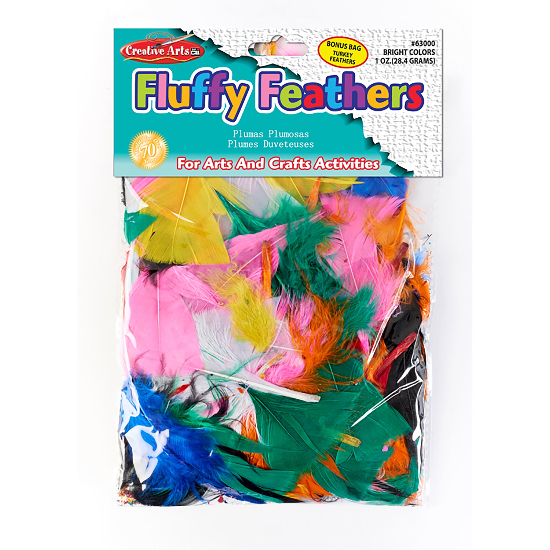 Bright Hues Fluffy Turkey Feathers, 1 oz Per Pack, 6 Packs