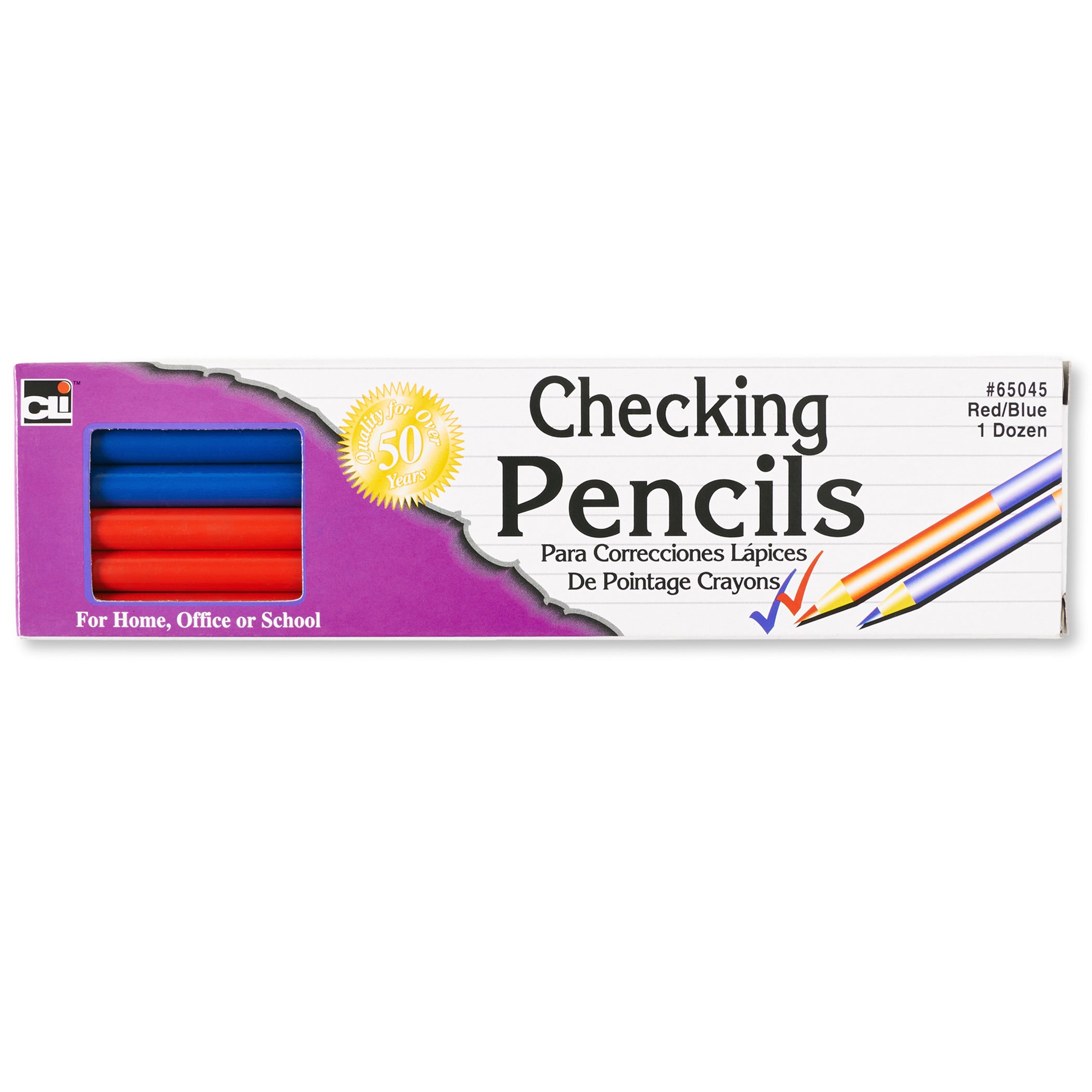 Combination Checking Pencils, Red/Blue, 12 Per Box, 6 Boxes