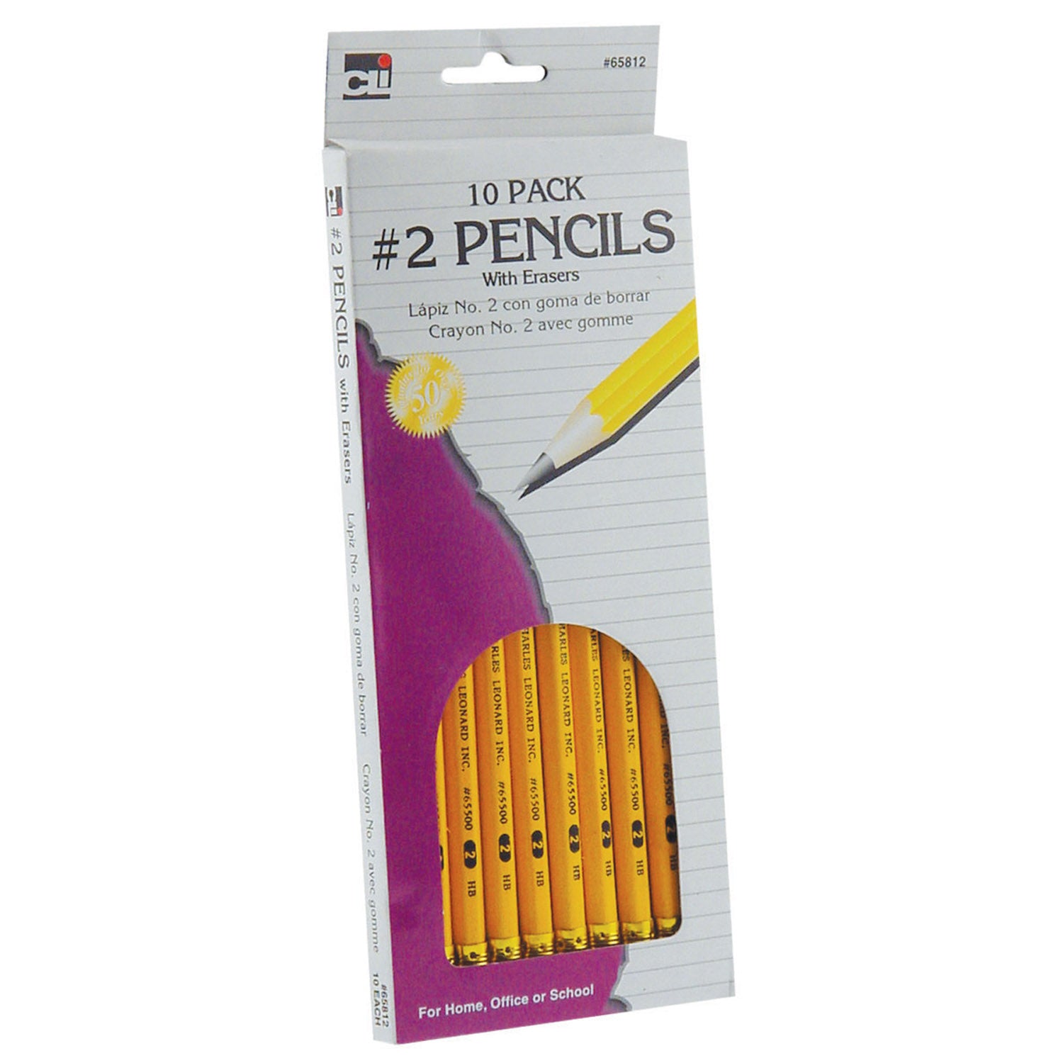 No. 2 Pencil with Eraser, 10 Per Pack, 24 Packs