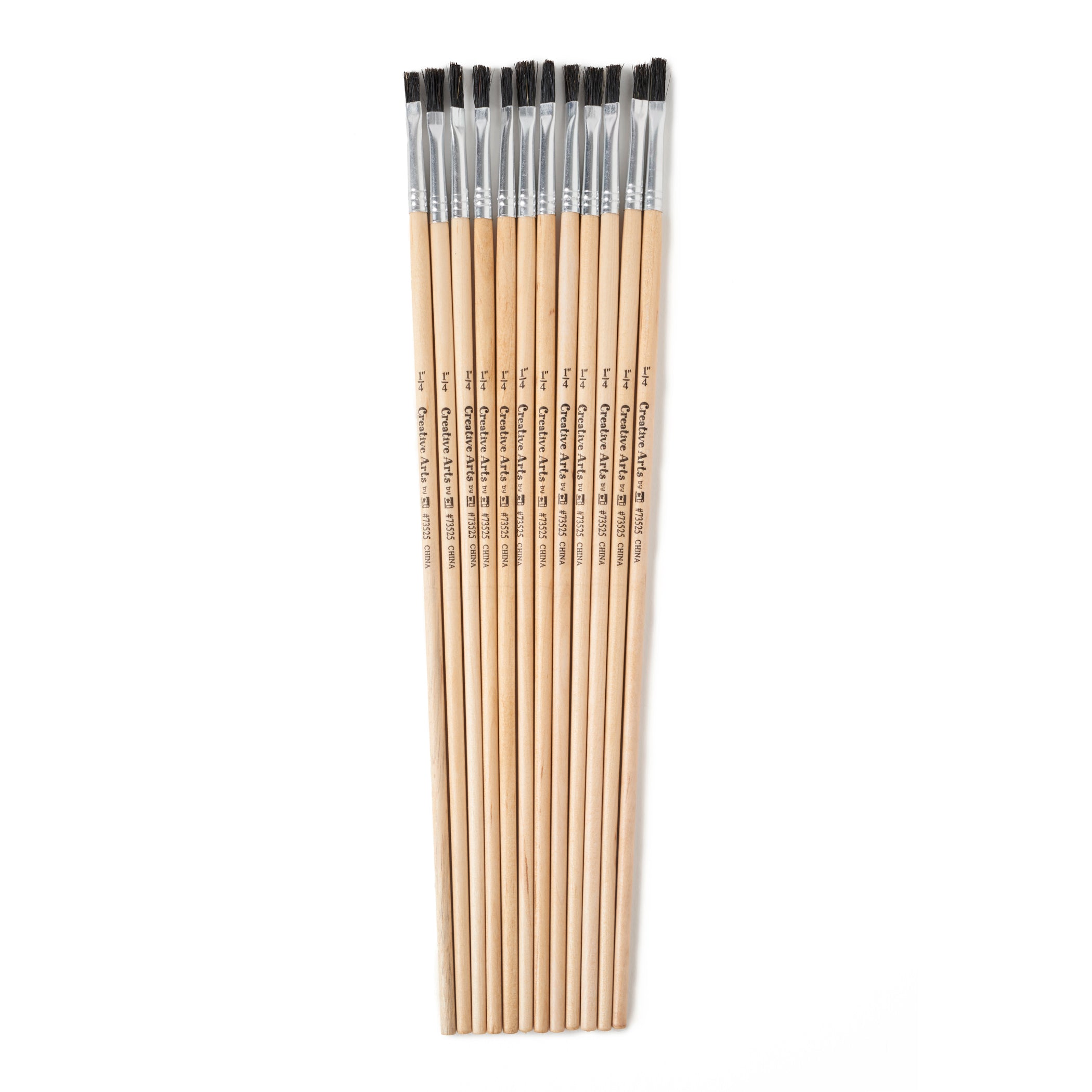 Flat Tip Easel Paint Brushes, 1/4", 12 Per Set, 6 Sets